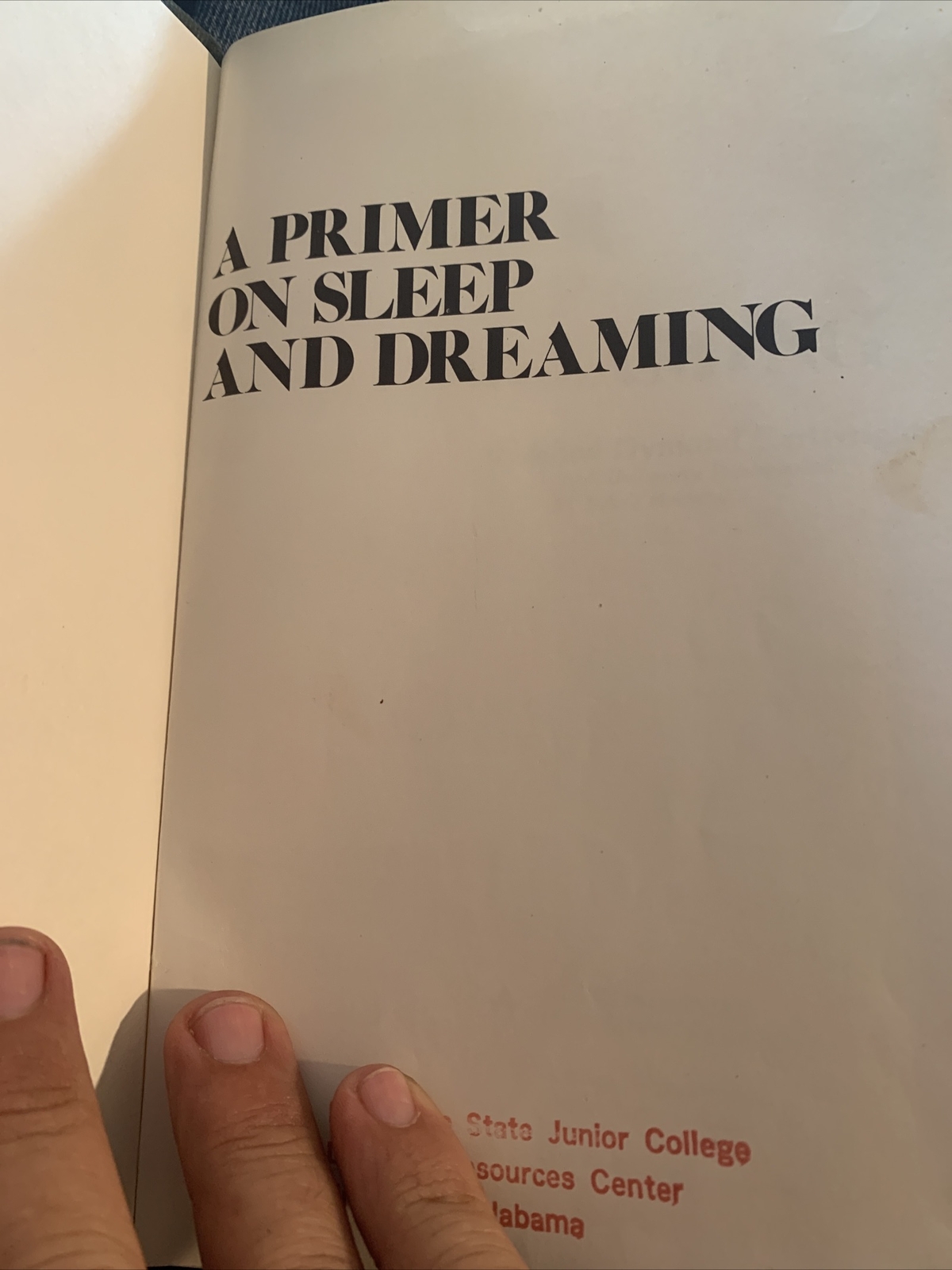 A Primer On Sleep And Dreaming Rosalind Dymond Cartwright 1978 Hardcover
