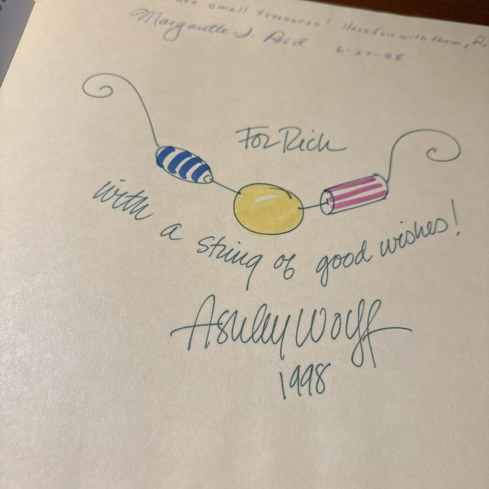 String of Beads by Margarette S. Reid (1997, Hardcover) Double Signed w Sketch!