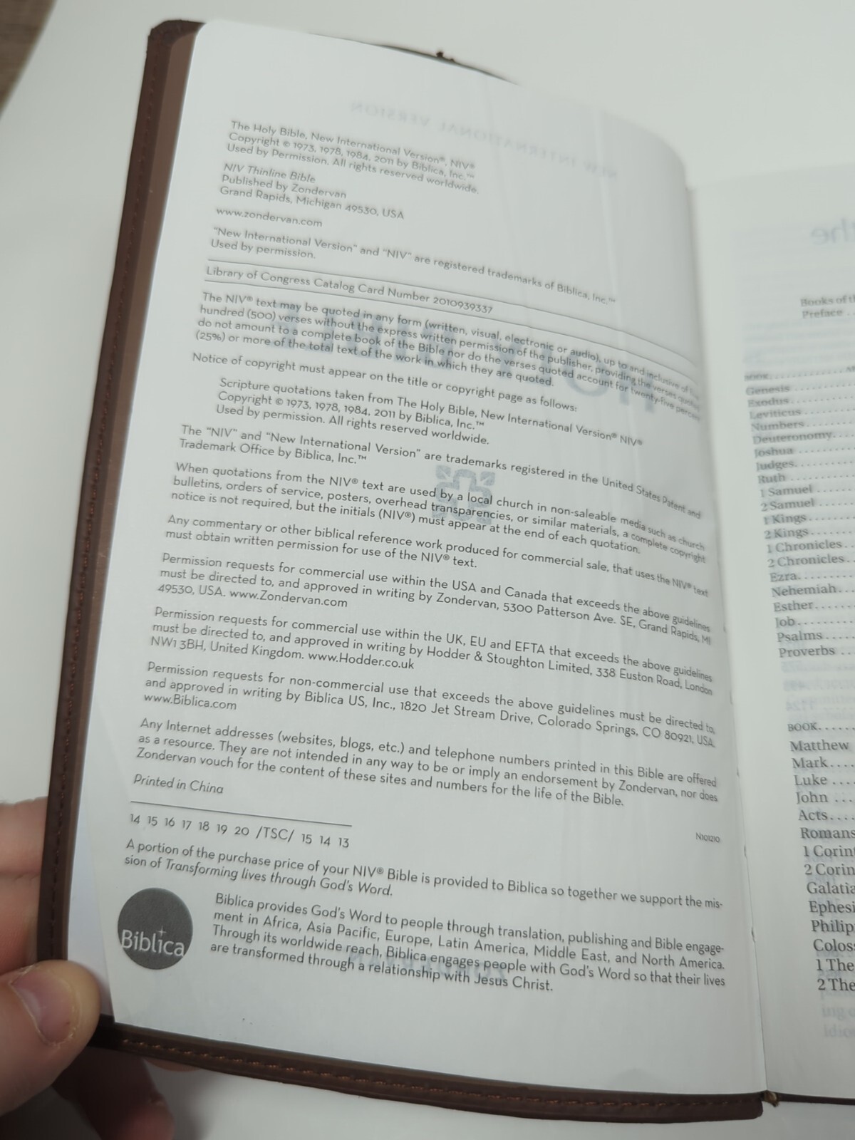 Thinline Bible by Zondervan Bibles Staff (2012, Leather, Special) Chocolate Brow