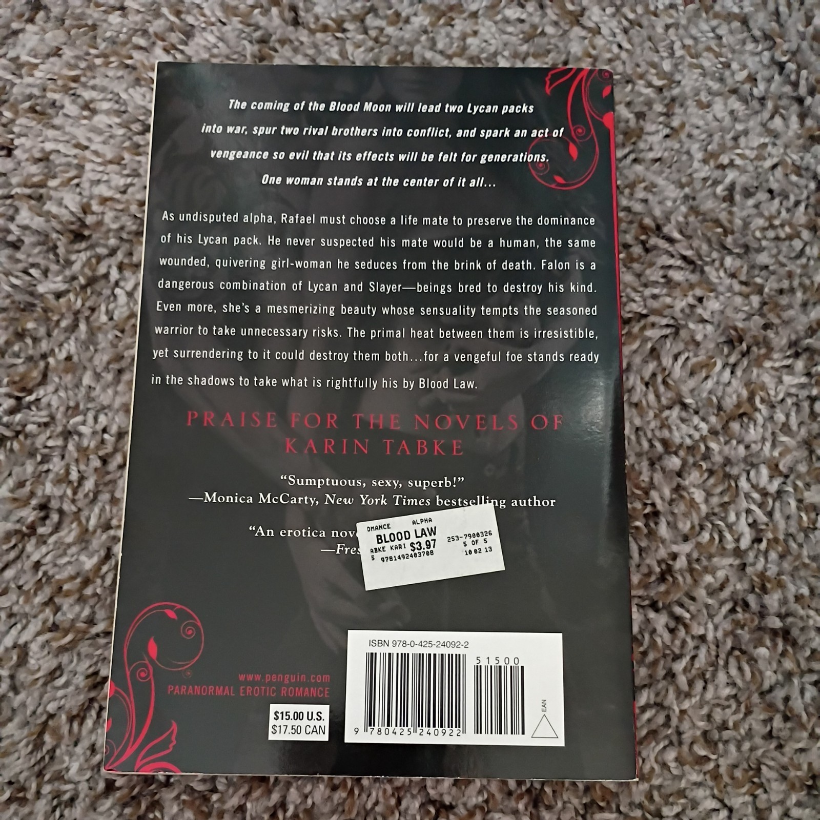 Blood Law by Karin Tabke (2011, Uk-B Format Paperback)