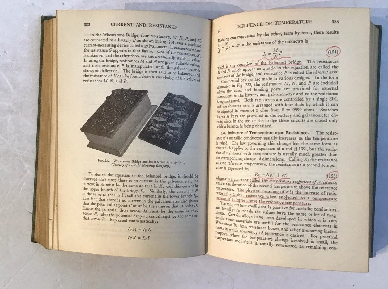 Physics, 1939, 756 pages with illustrations. Science VTG Shows Wear -writing