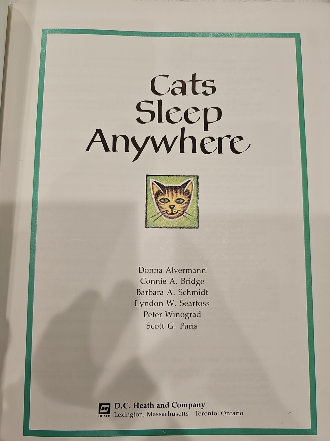 CATS SLEEP ANYWHERE By Donna Alvermann – Hardcover 1989 TEXTBOOK *Good*