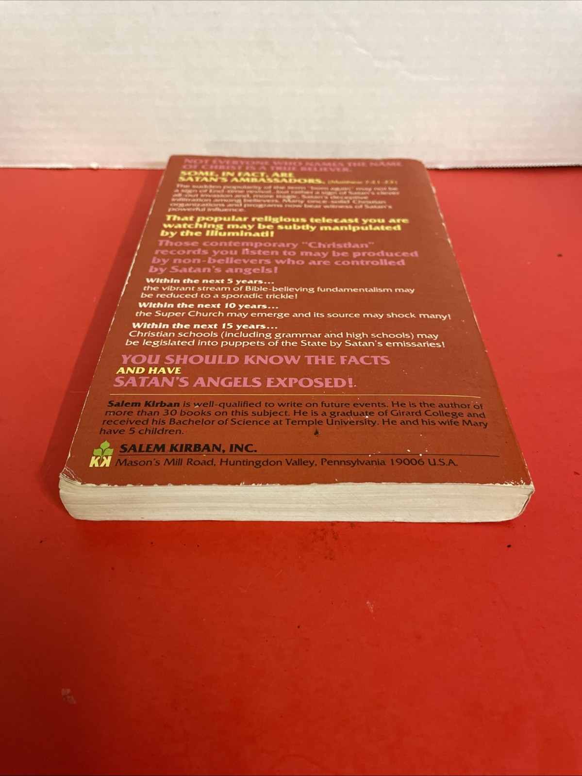 Vintage Satan Salem Kirban Satans Angels Exposed Illuminati Book Paperback