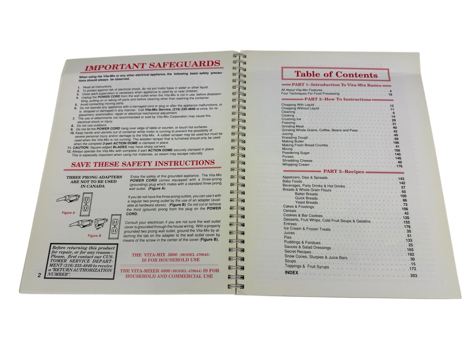 The Versatile Vita-Mix Cookbook Recipe Book Spiral Bound Vintage Kitchen