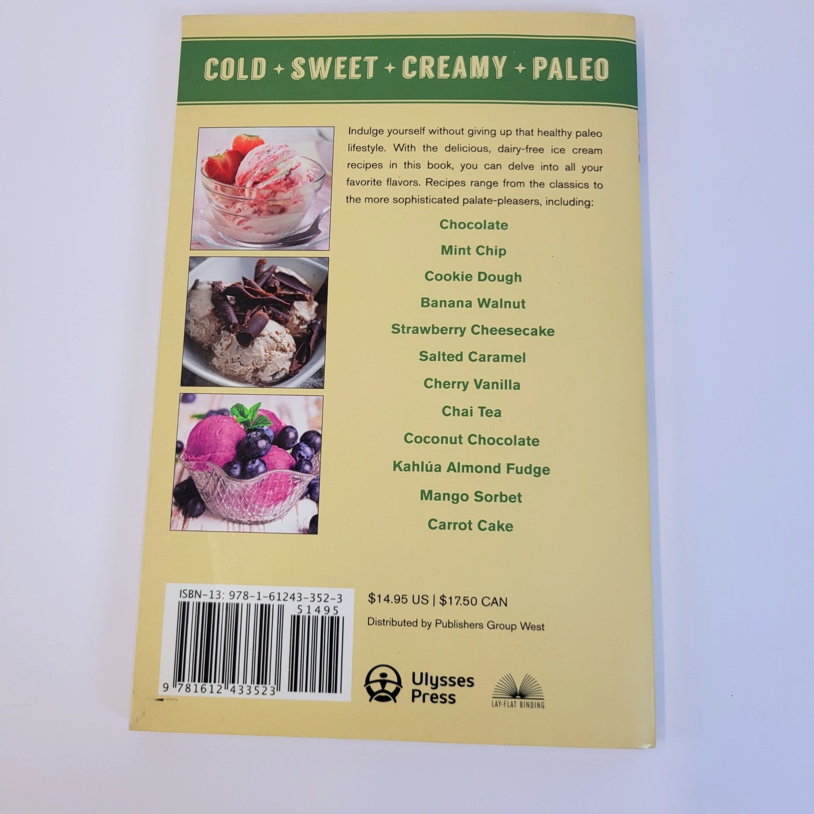 Paleo Ice Cream 75 Recipes Cookbook Ben Hirshberg Paperback Book Ulysses Press