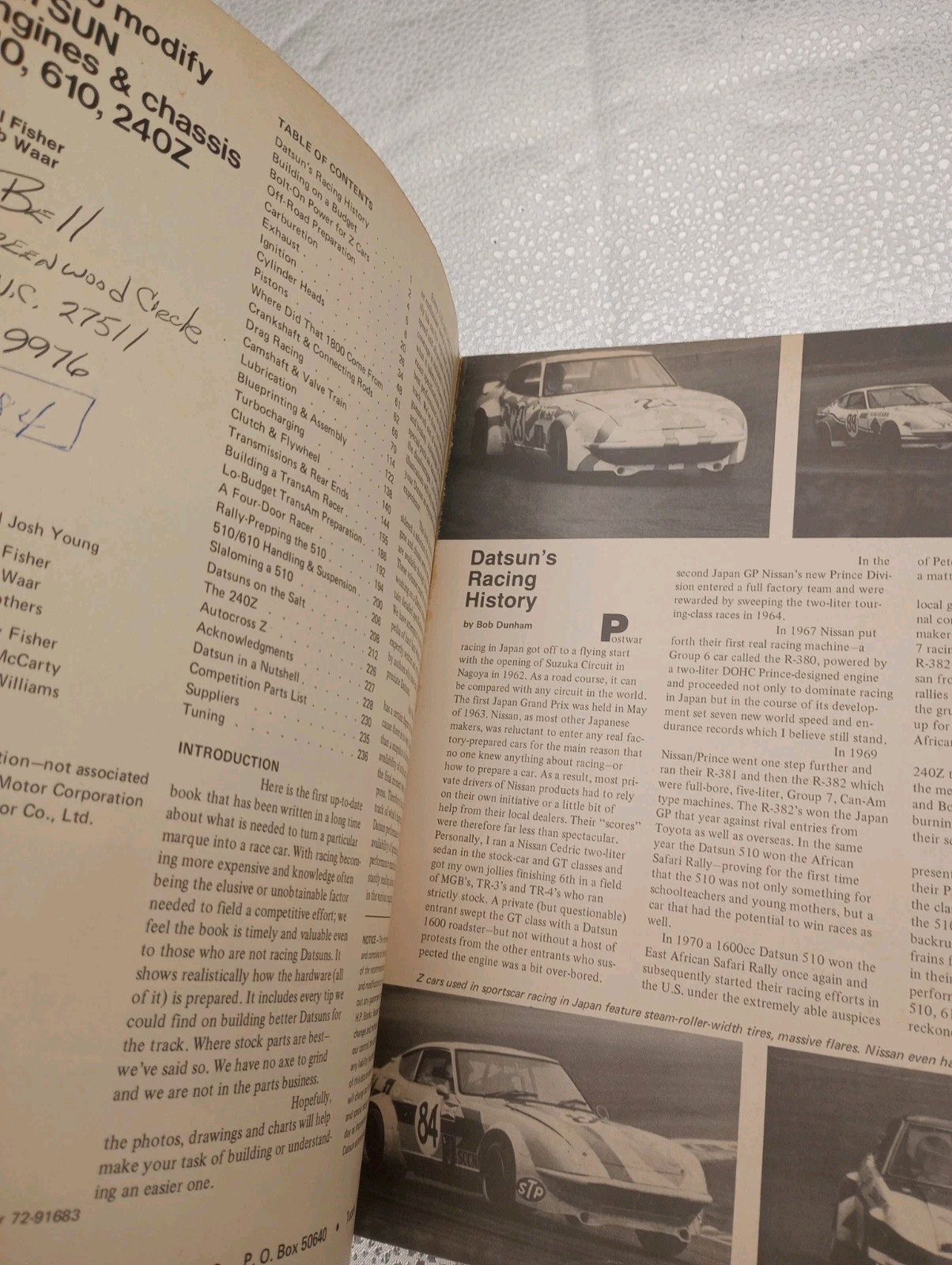 How To Modify Datsun Engines & Chassis 510 610 240z Bill Fisher 1st Edition 1973