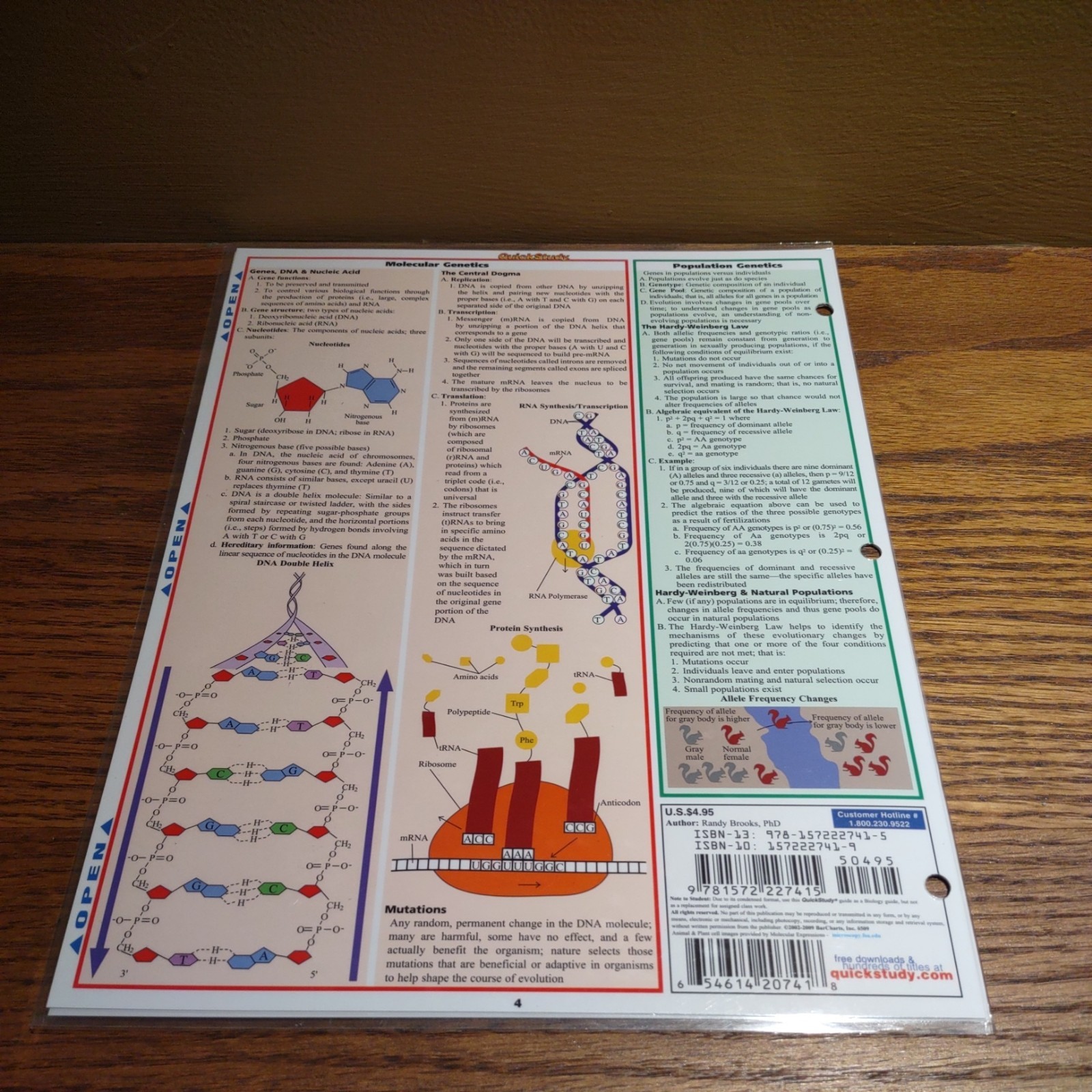 Quick Study Academics BIOLOGY Laminated Study Aid Chart