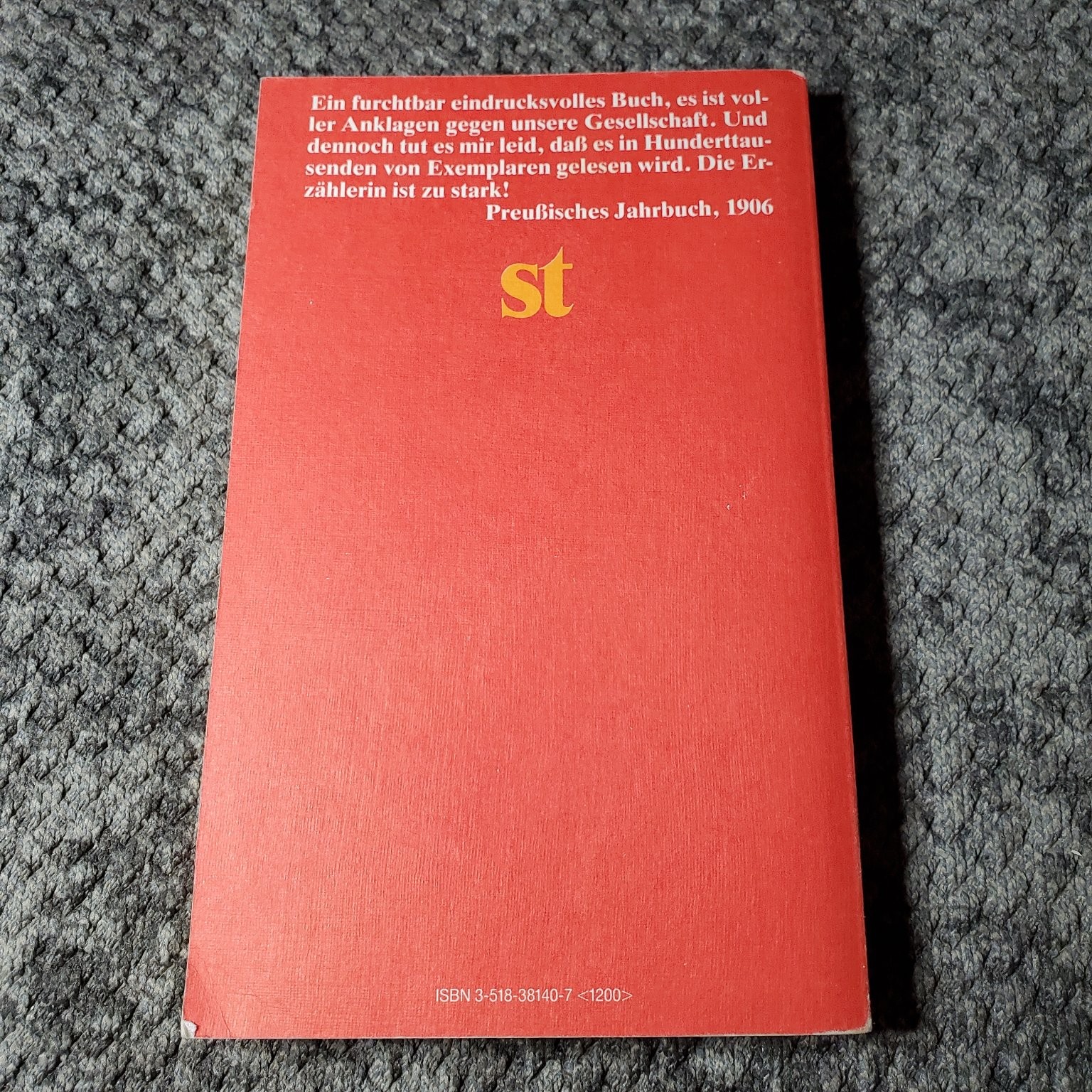 Tagebuch einer Verlorenen Margarete Böhme 1989 German Suhrkamp Taschenbuch