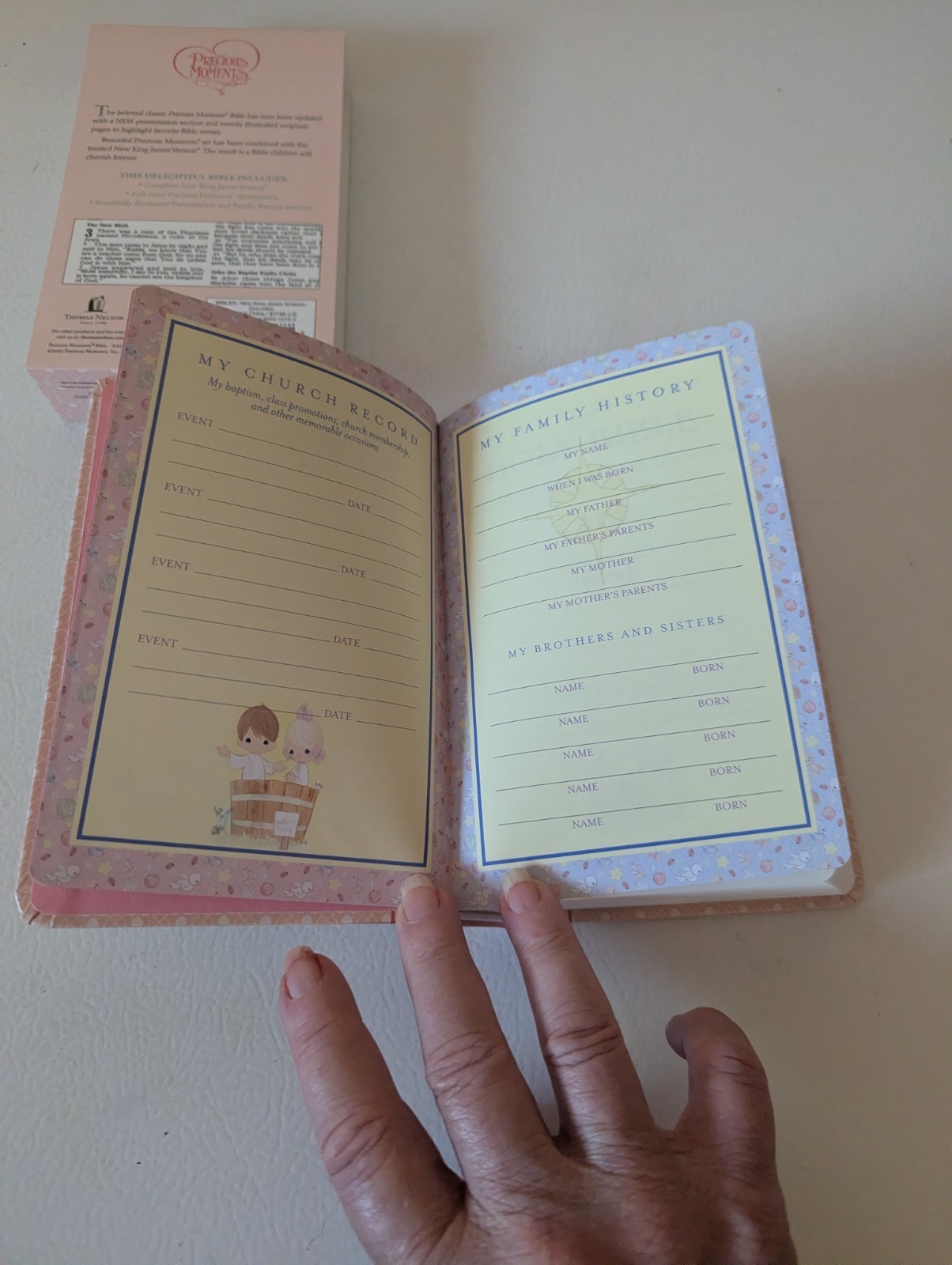 Precious Moments® Pink Small Hands Holy Bible NKJV Hardbound, Illustrated New
