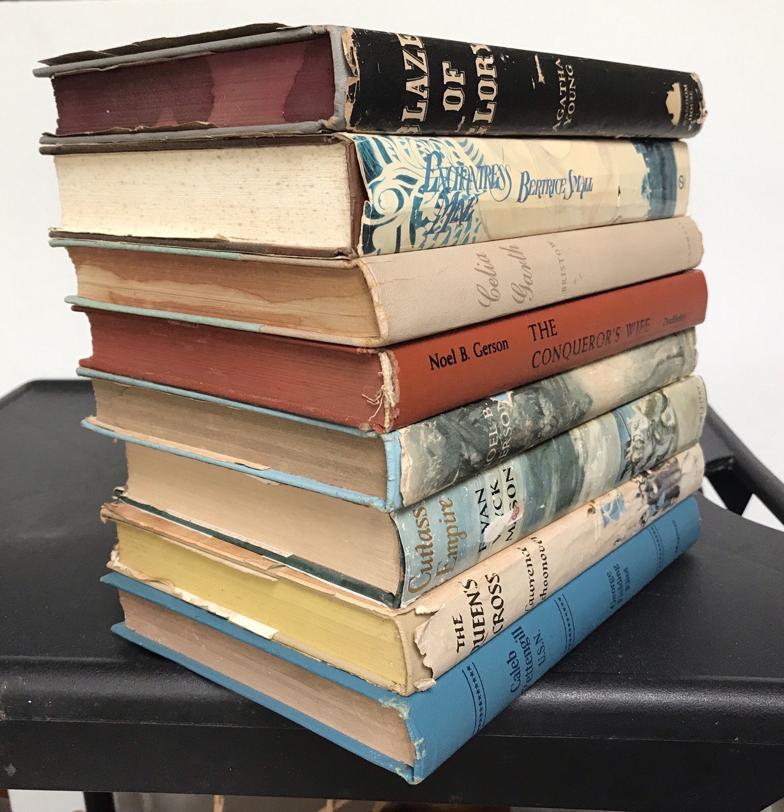 Romance Hardcovers. Lot of 8 Books. Vintage, Fiction. 1940’s, 1950’s 1980’s. B