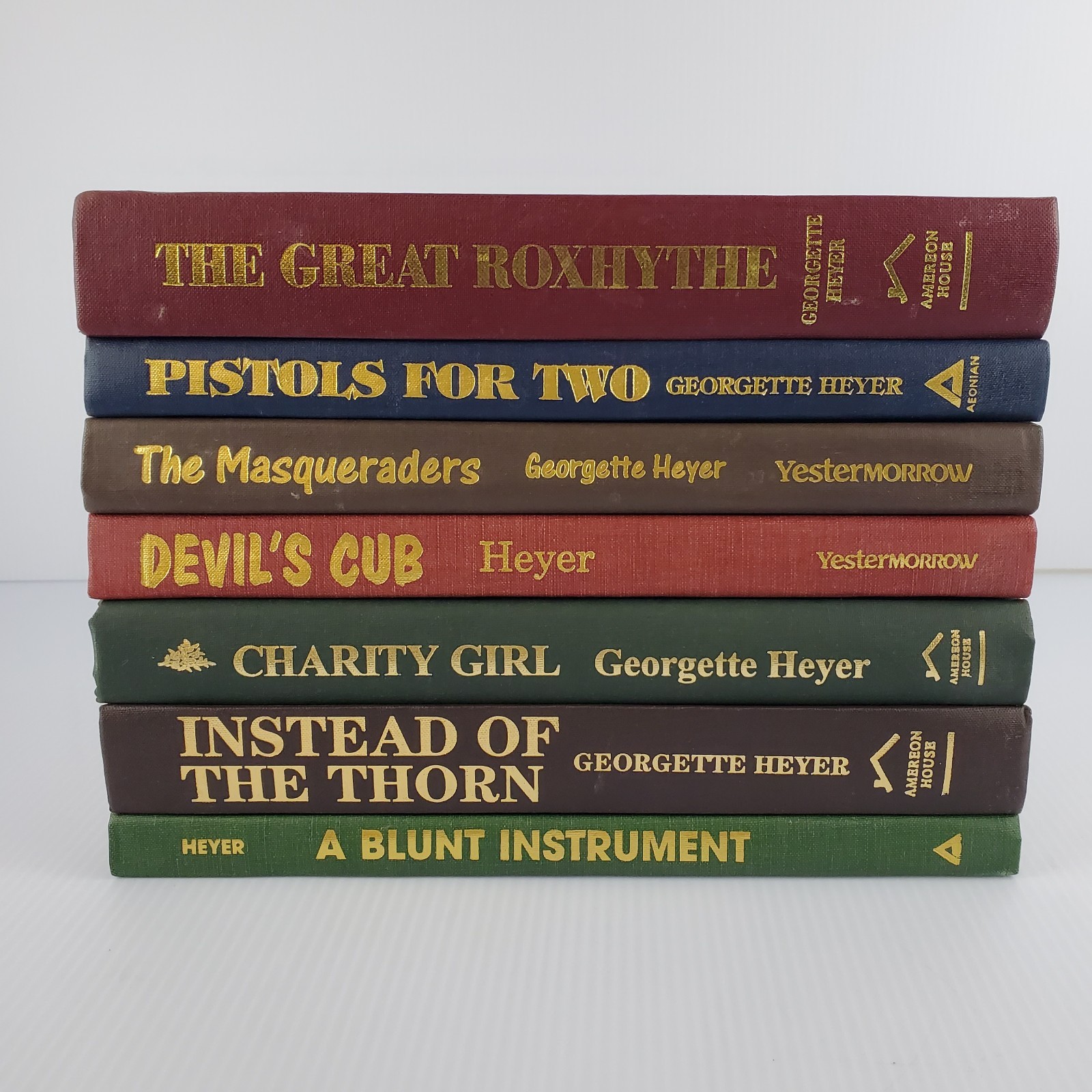 Lot of 7 Georgette Heyer Hardcover VTG Books Home Decor Various Publishers