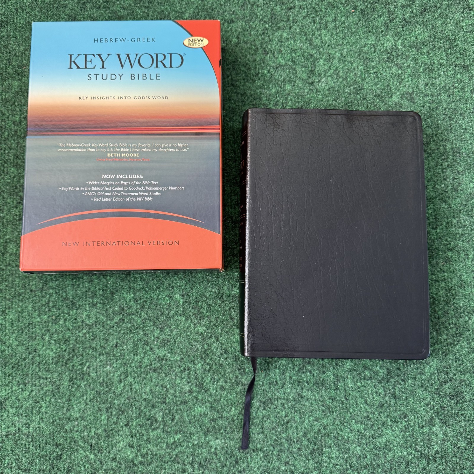 NIV Hebrew Greek Key Word Study Bible Bonded Black Red Letter 1984 Edition