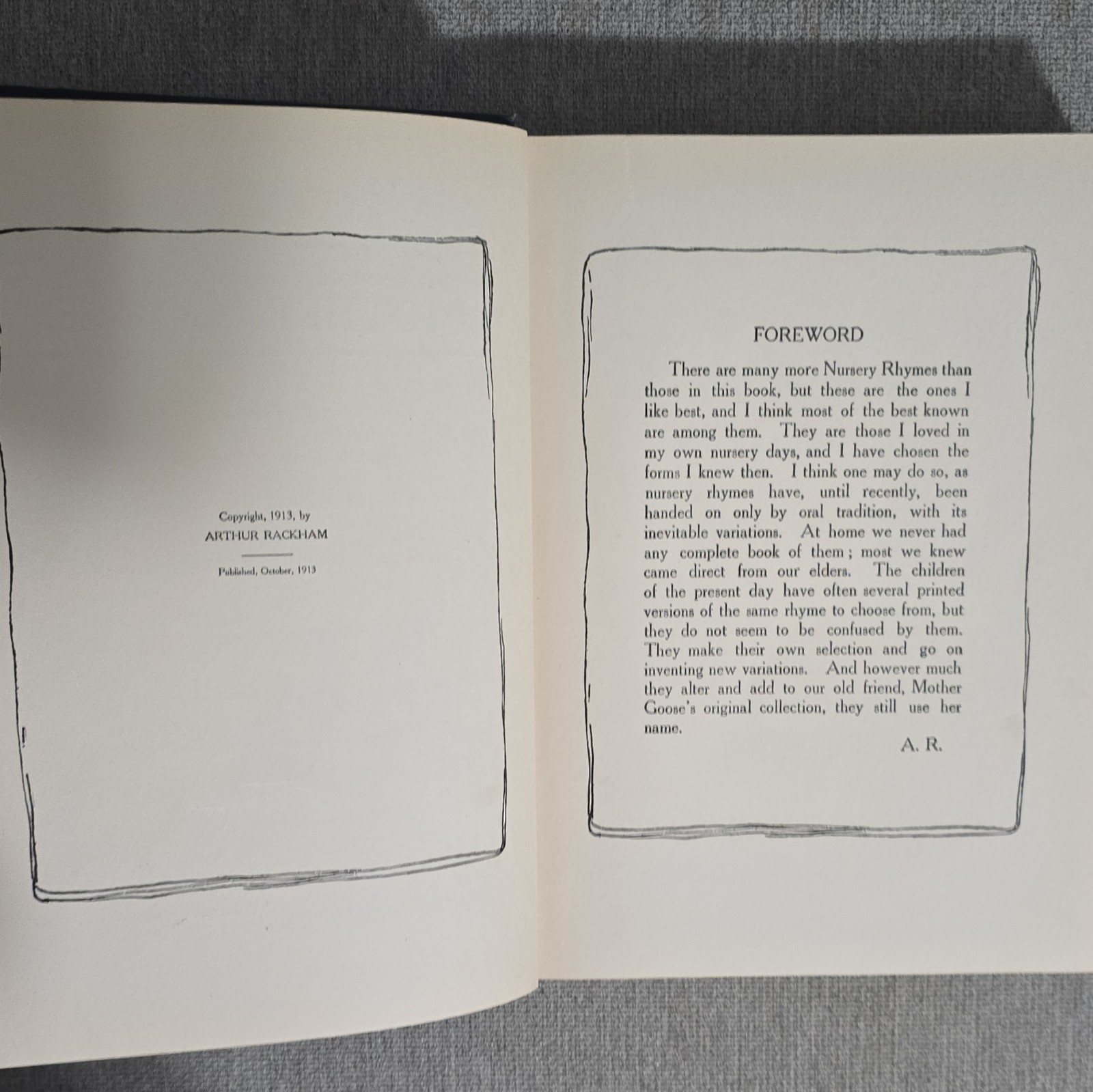 Mother Goose Hardcover 1913 The Century Co. Arthur Rackham Illustrated