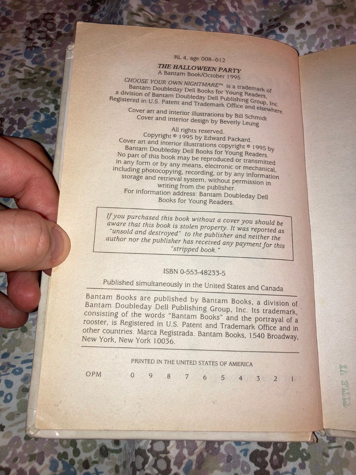Vintage 1995 Choose Your Own Nigthmare The Halloween Party EX-Library Book