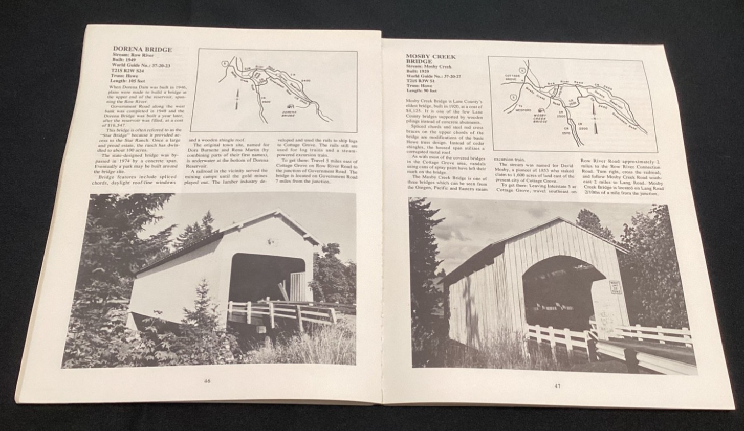 Roofs Over Rivers Guide Oregon Covered Bridges Nick Bill Cockrell Maps 1978