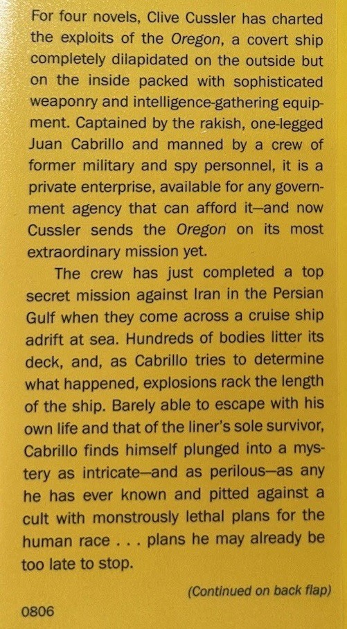 Signed x2 Plague Ship Clive Cussler Jack DuBrul 2008 HCDJ Putnam Books Very Good