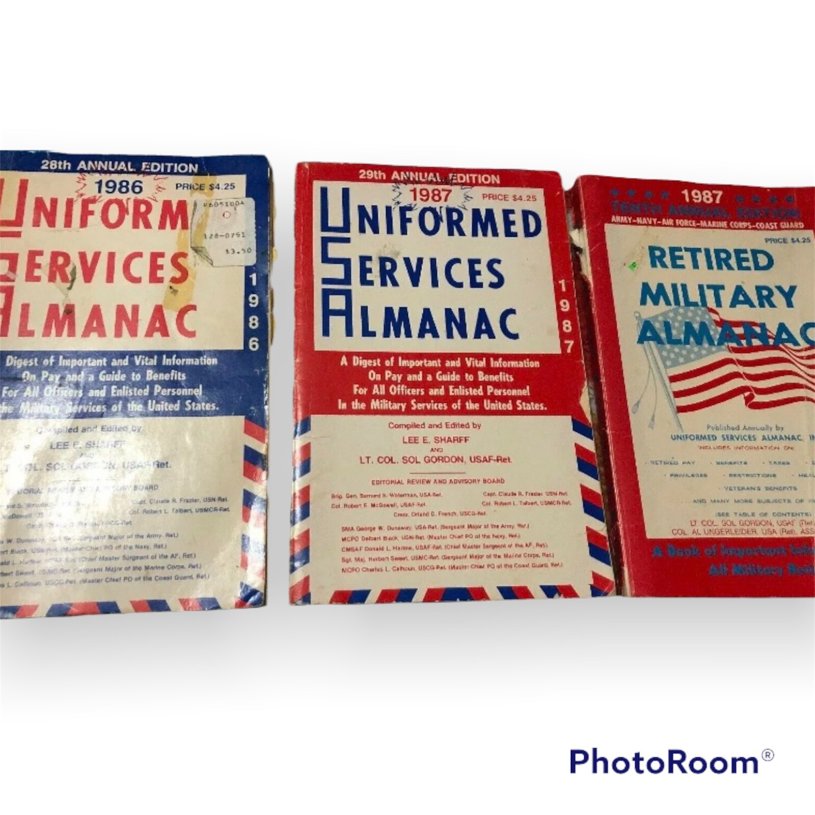 1986 & 1987 Uniformed Services Almanacs & 1987 Retired Military Almanac Book Lot