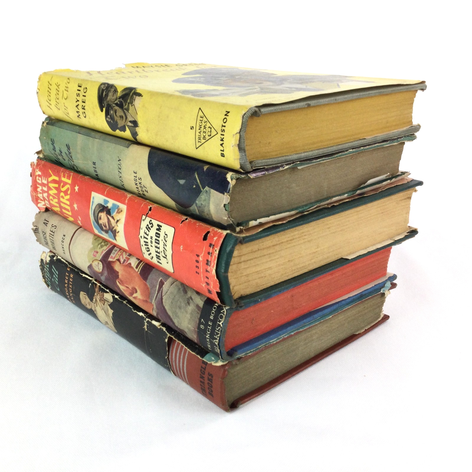 WWII 1940s HC/DJ LOT x 5 Nurse in Blue (Taber) Army Nurse (Dale) Triangle Books