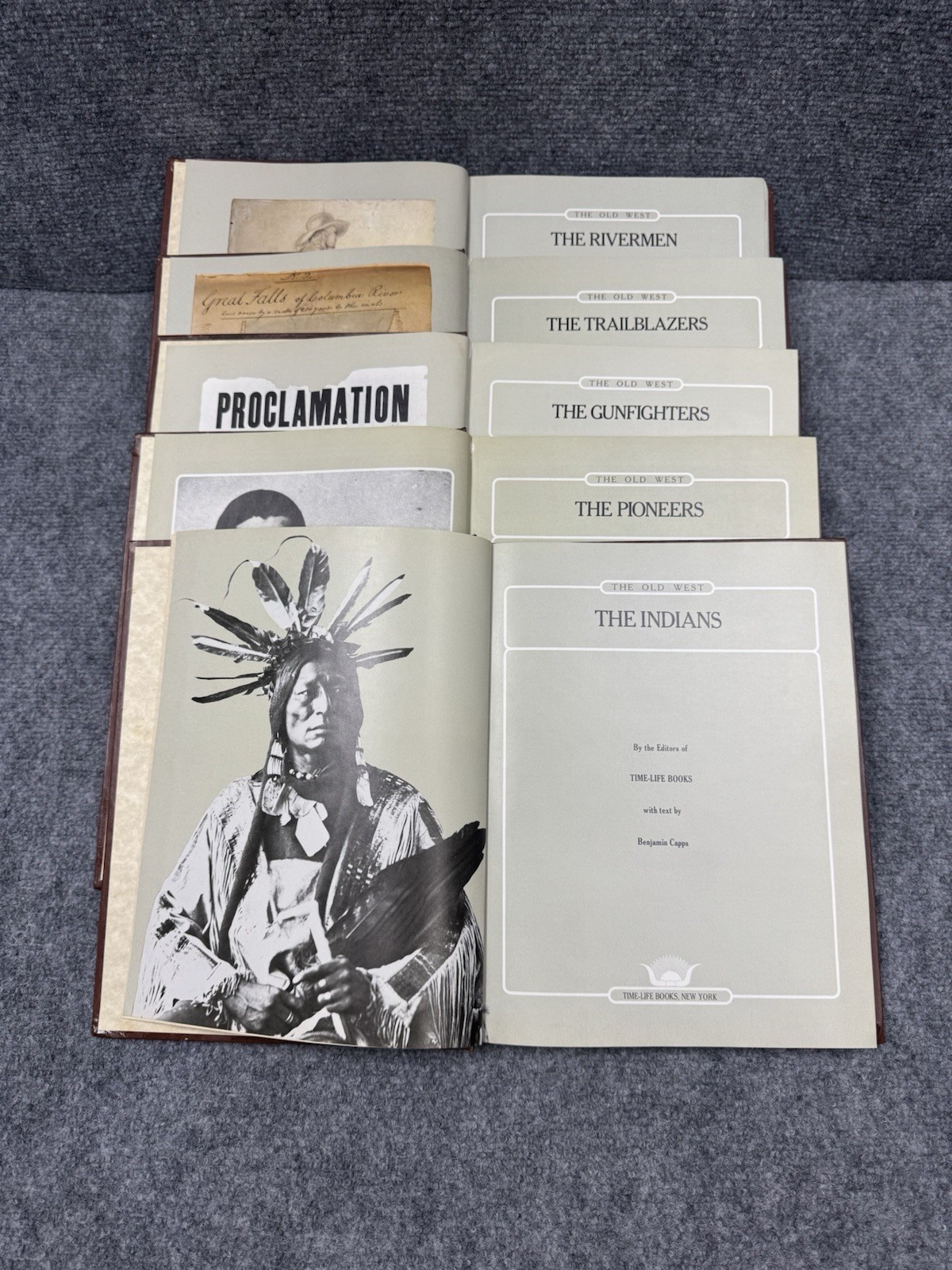 Time Life Books The Old West Series Brown Faux Leather – Lot Of 5 Books