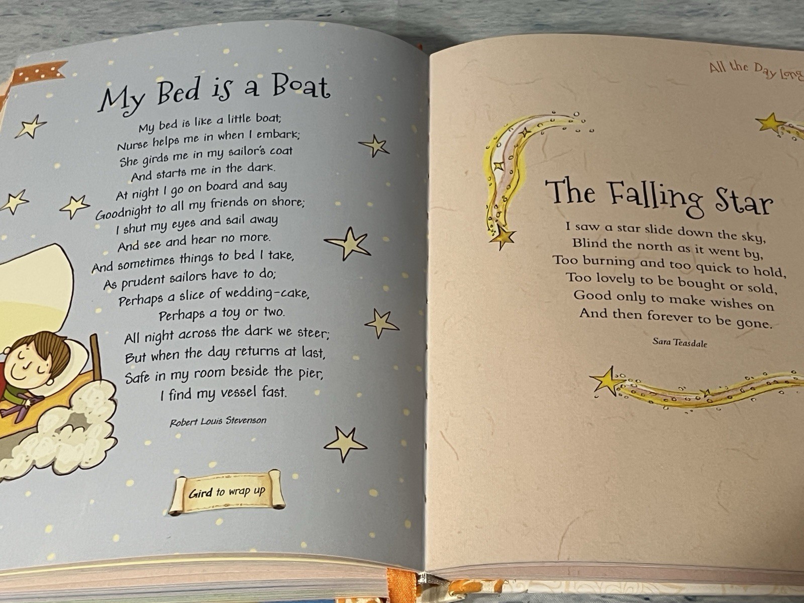 Children’s Poems Book Classic Treasury First Poems 383 Pages HC Flocked Cover