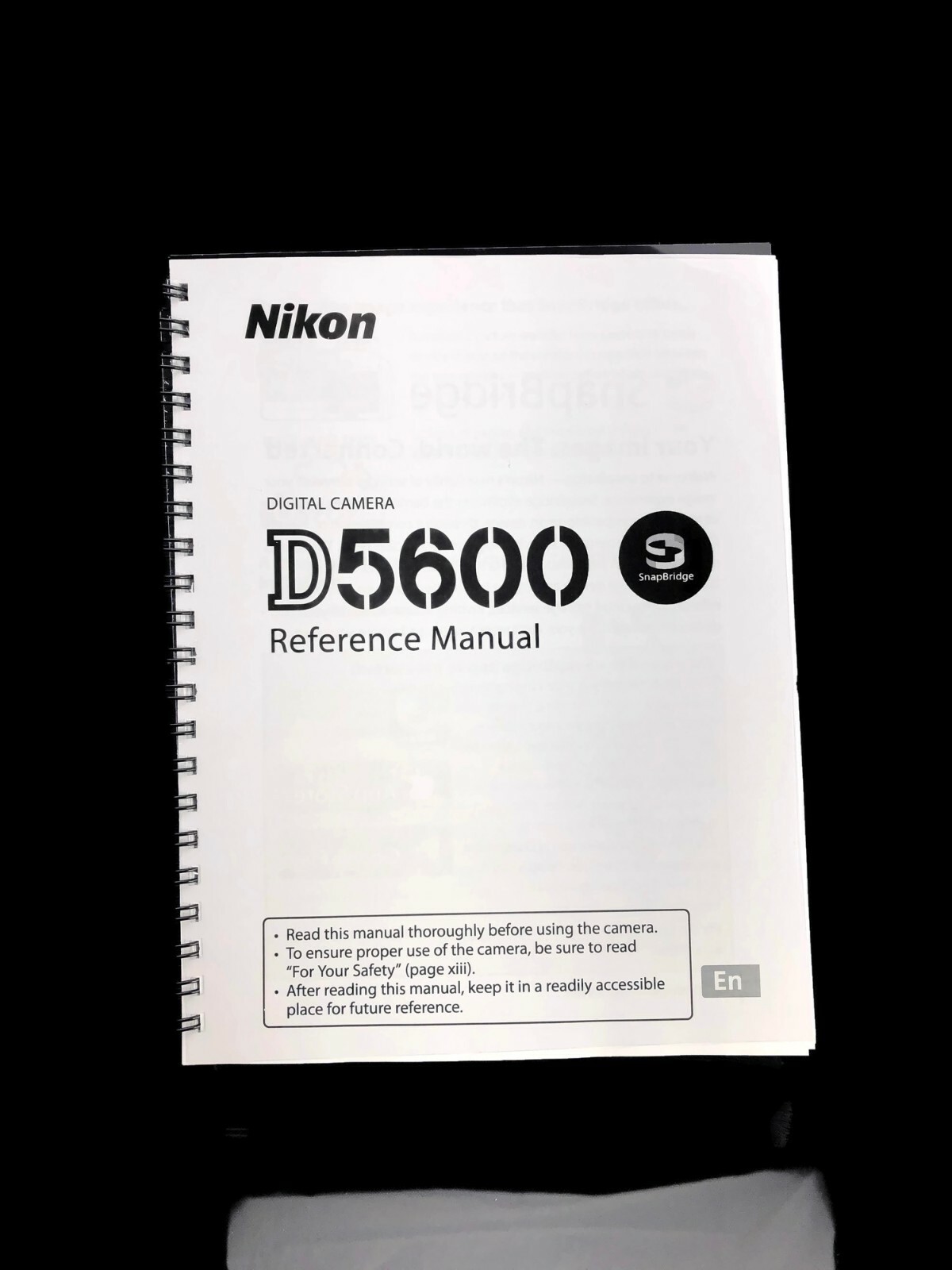 Nikon D5600 5600 COMPLETE Instruction Reference Guide COIL BOUND 424 PAGES!!!