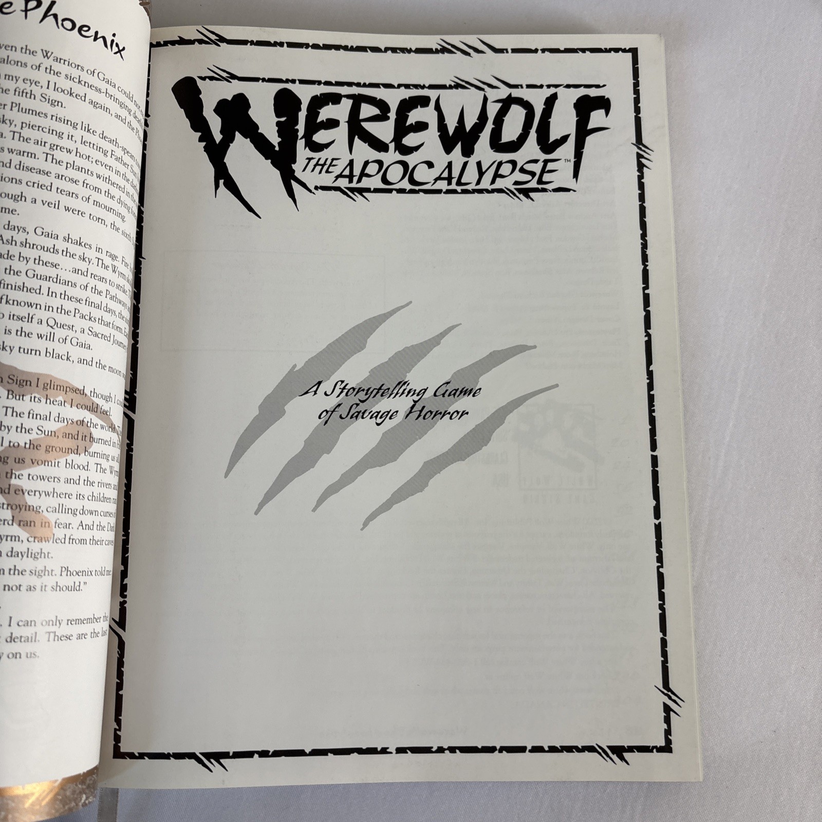 Werewolf The Apocalypse A Storytelling Game of Savage Horror 2000 HC