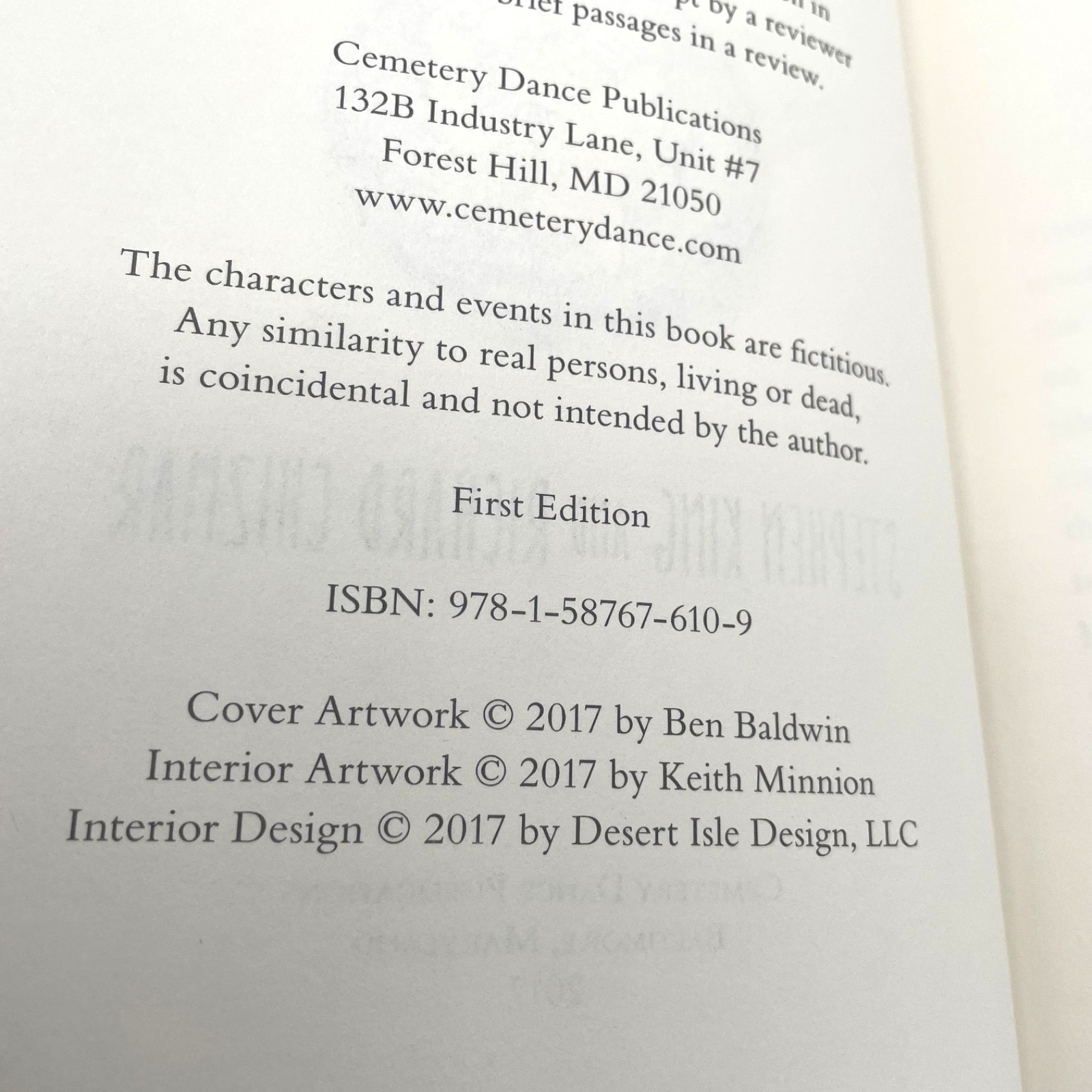 Gwendy’s Button Box, by Stephen King, Cemetery Dance, HCDJ, First Edition
