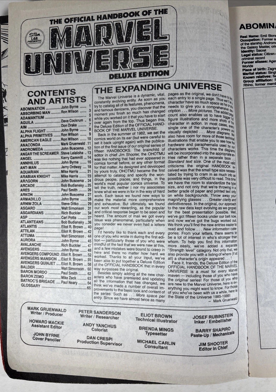 The Official Handbook of the Marvel Universe Deluxe Edition Vol 1 & 2, PBs