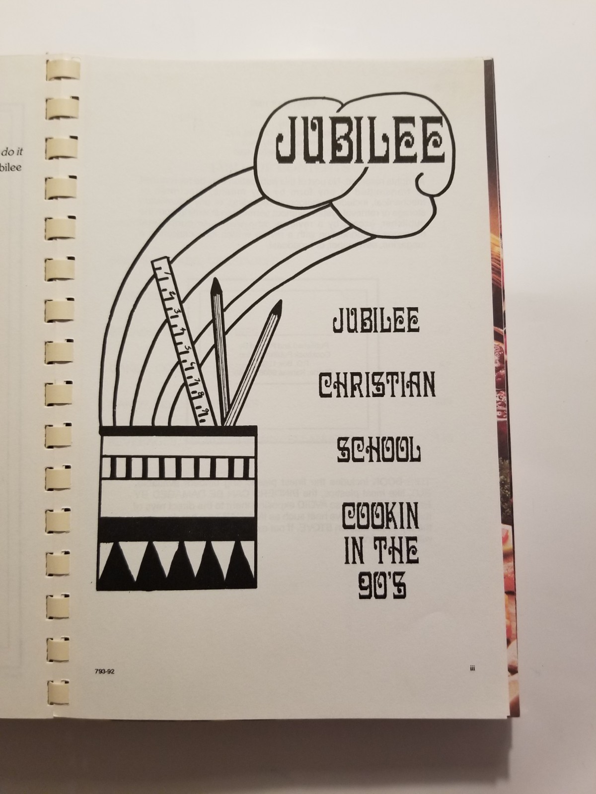 Jubilee Christian School Cookbook 1992 Grove City PA 123 Pages Recipes