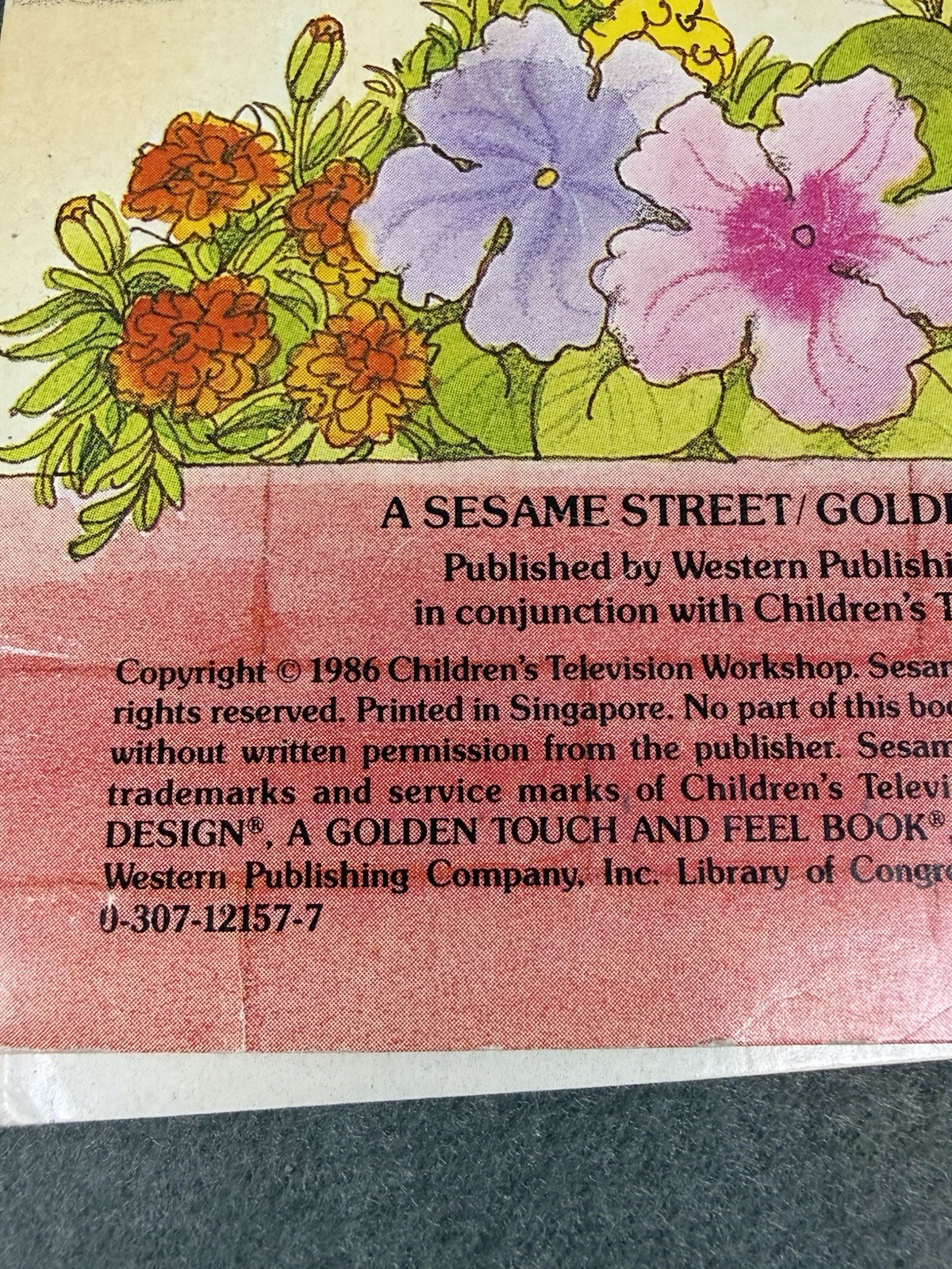 Vintage 1986 Sesame Street Who’s Hiding Golden Touch Feel Book