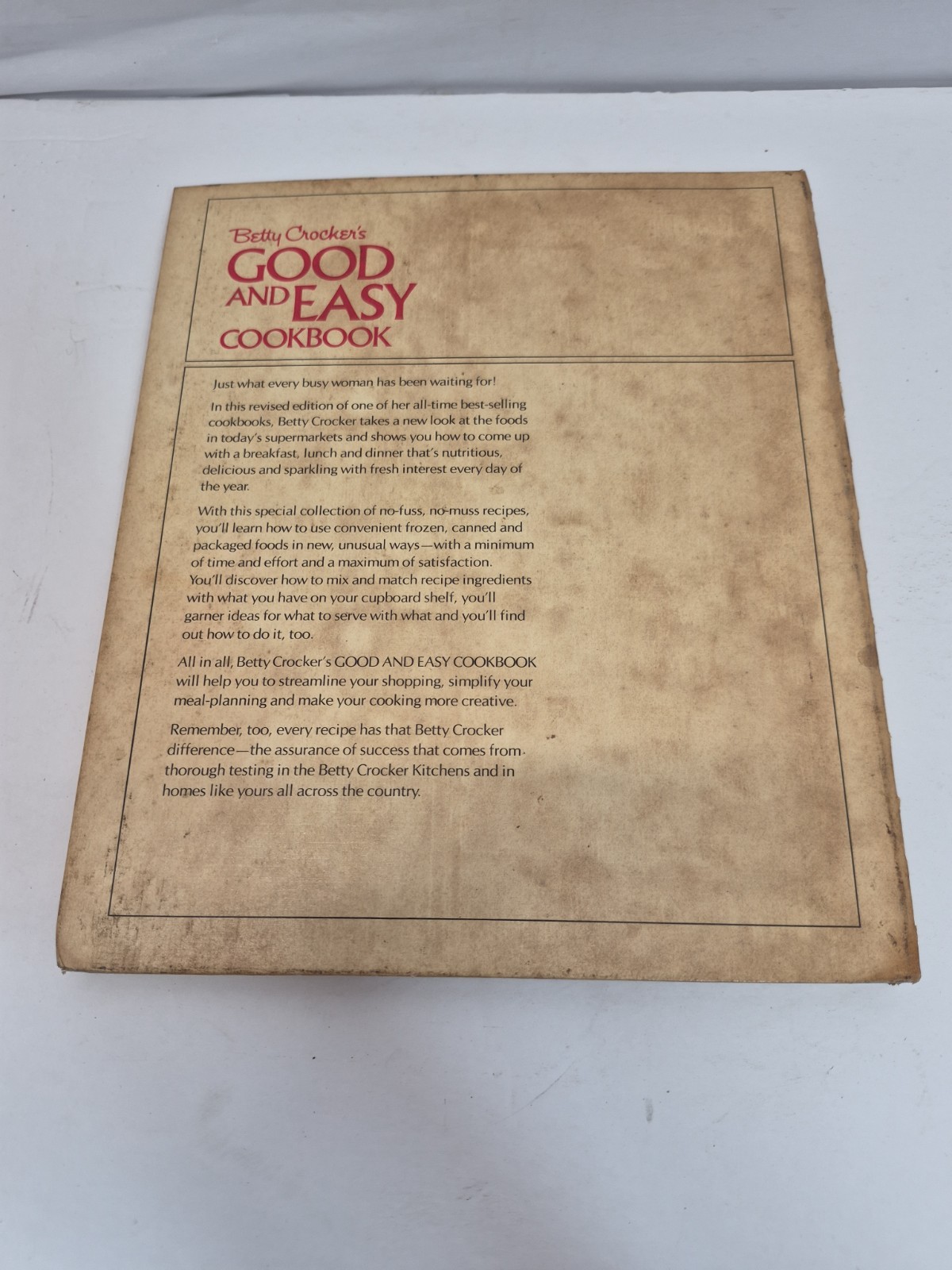 Vintage 1971 Betty Crocker’s GOOD AND EASY COOKBOOK Golden Press 1st Printing