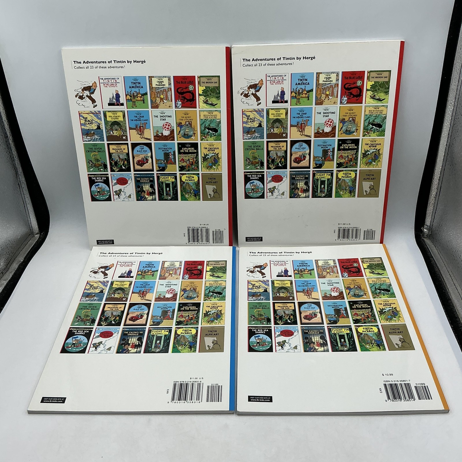 Hergé The Adventures Of Tintin 12-Book Paperback Set Little Brown Multicolor