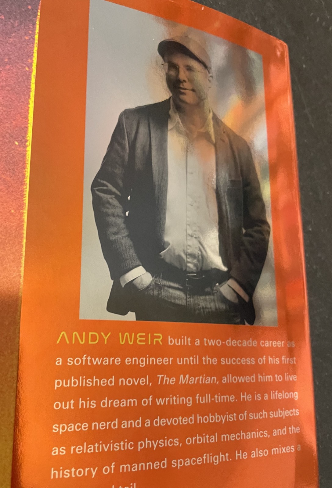 Andy Weir signed THE MARTIAN, deluxe edition, dust jacket cover, 1st/1st
