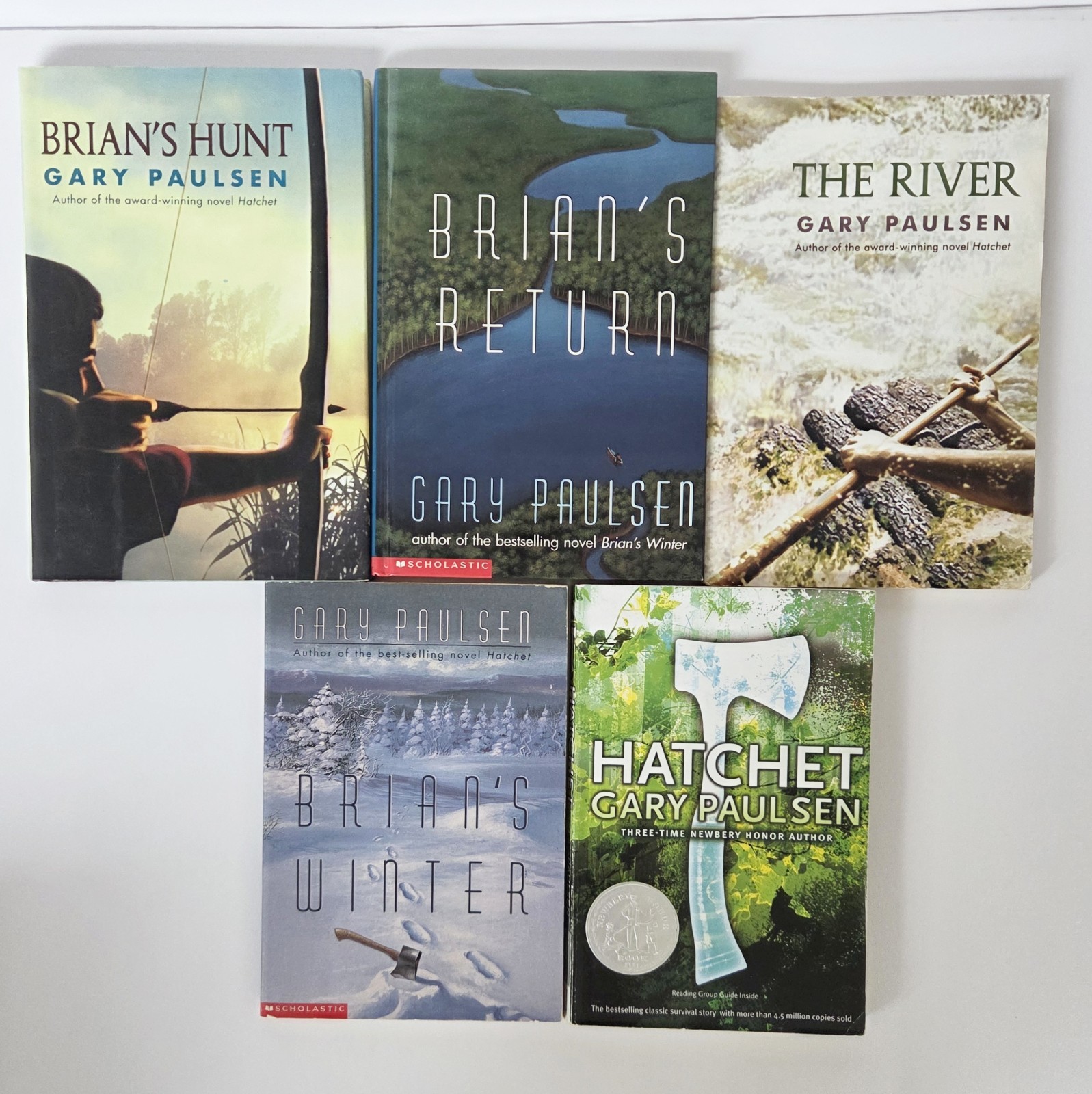Hatchet COMPLETE Brians Saga Gary Paulsen Series SET Lot Books (1-5) Mix HC & PB