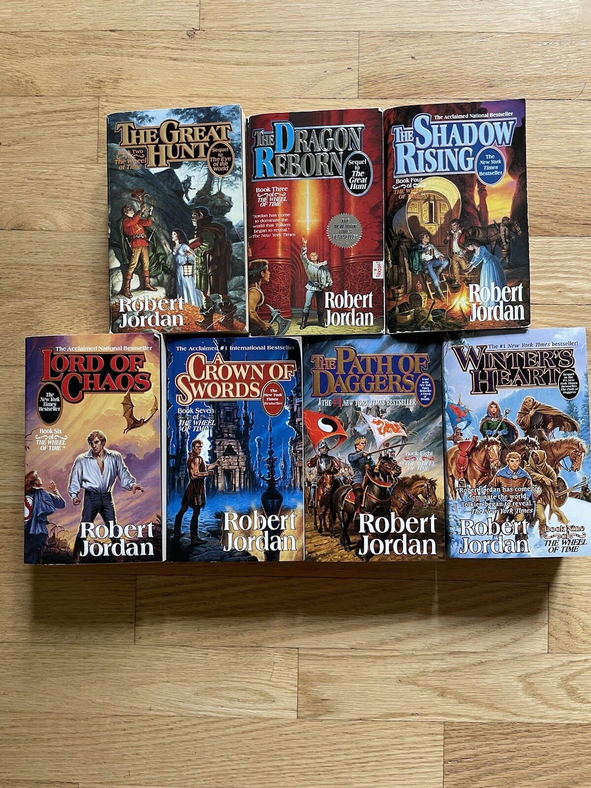 The Wheel of Time By Robert Jordan Paperback Books Lot Of 7