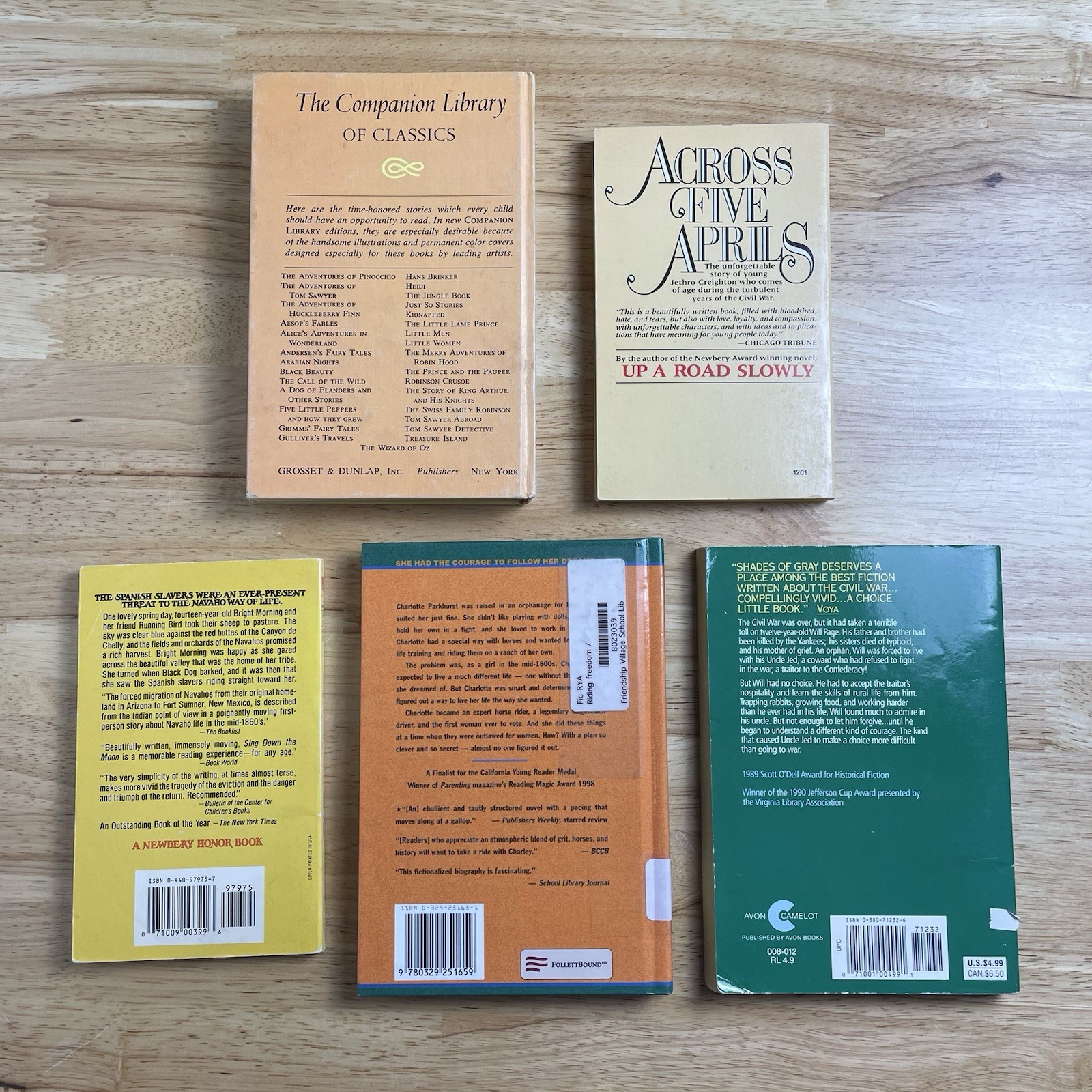 Lot of 5 Historical Chapter Books – Classroom Homeschool Library 1800s Civil War