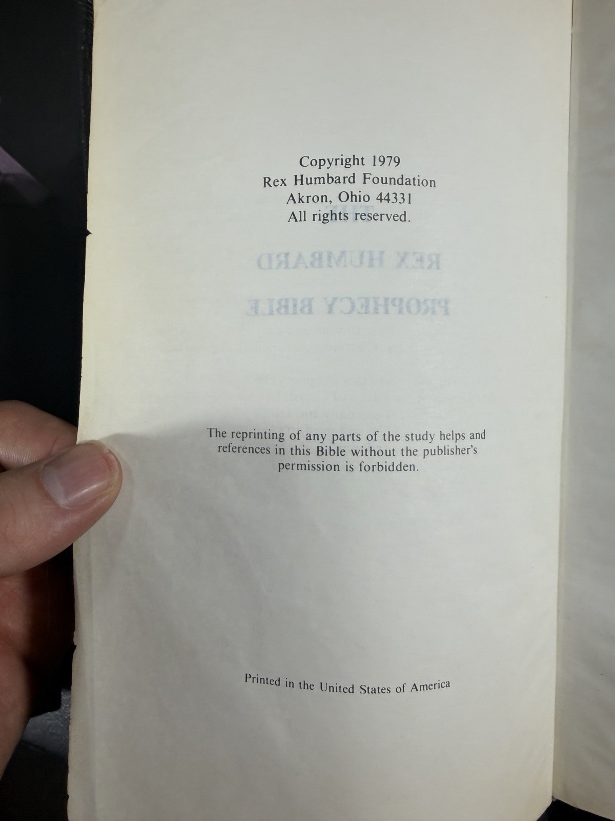 1979 Rex Humbard Prophecy Bible KJV Black Genuine Leather
