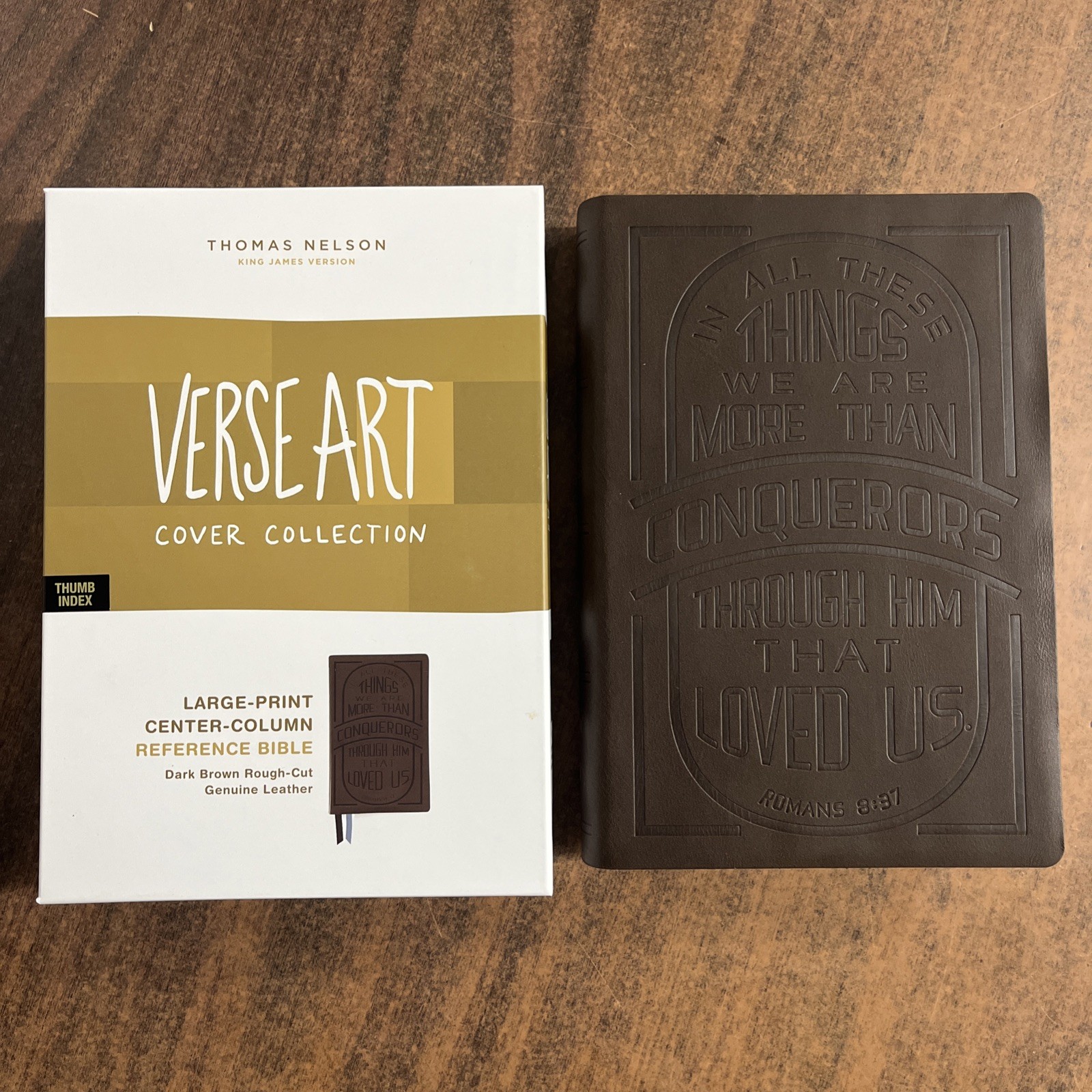 KJV Large Print Center Reference Bible Thumb Indexed Genuine Leather $125 Retail