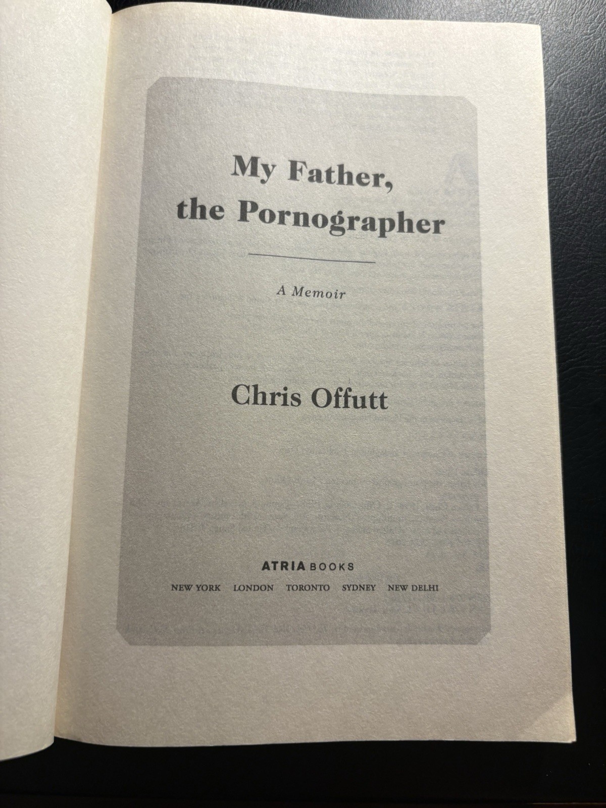 Chris Offutt My Father The Pornographer ARC Advance Uncorrected Proof Memoir