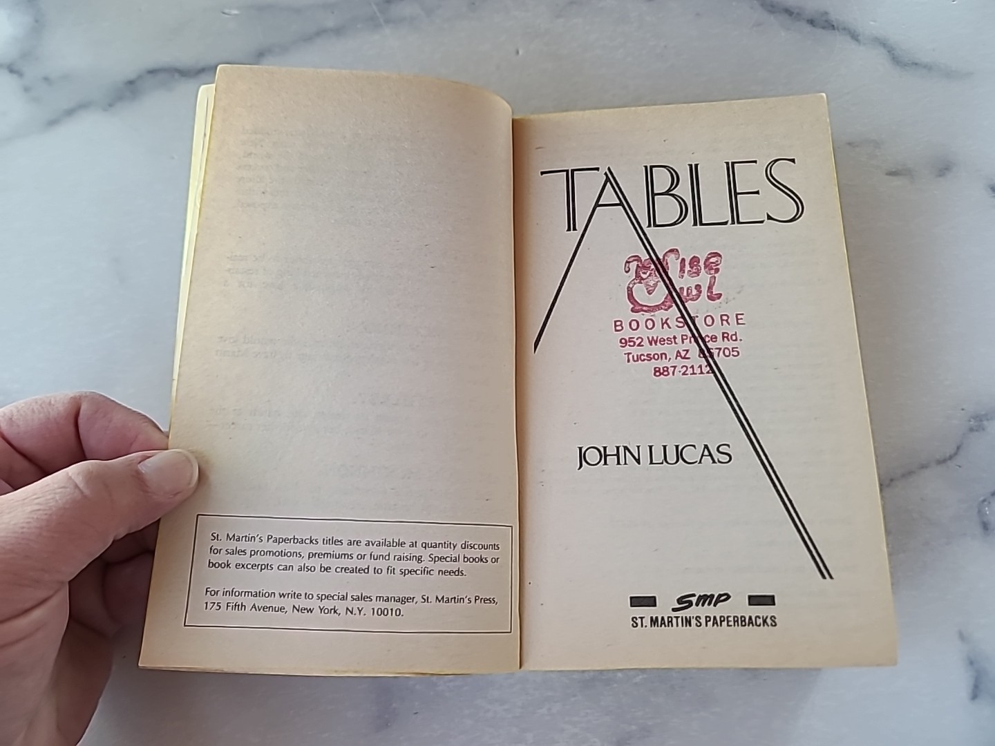 Tables by John Lucas (1991, Uk- a Format Paperback)