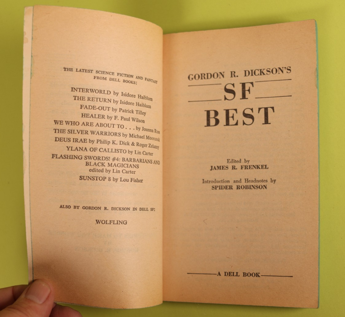 Gordon R. Dickson’s SF Best by James R. Frenkel Vintage 1978 Dell Paperback