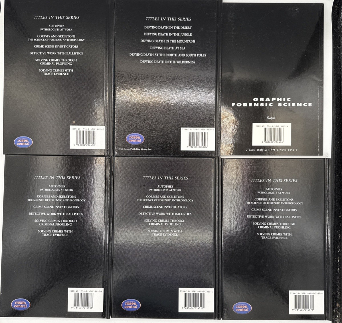 6 Graphic Forensic Science Books, Varied Titles, HC Books, B177
