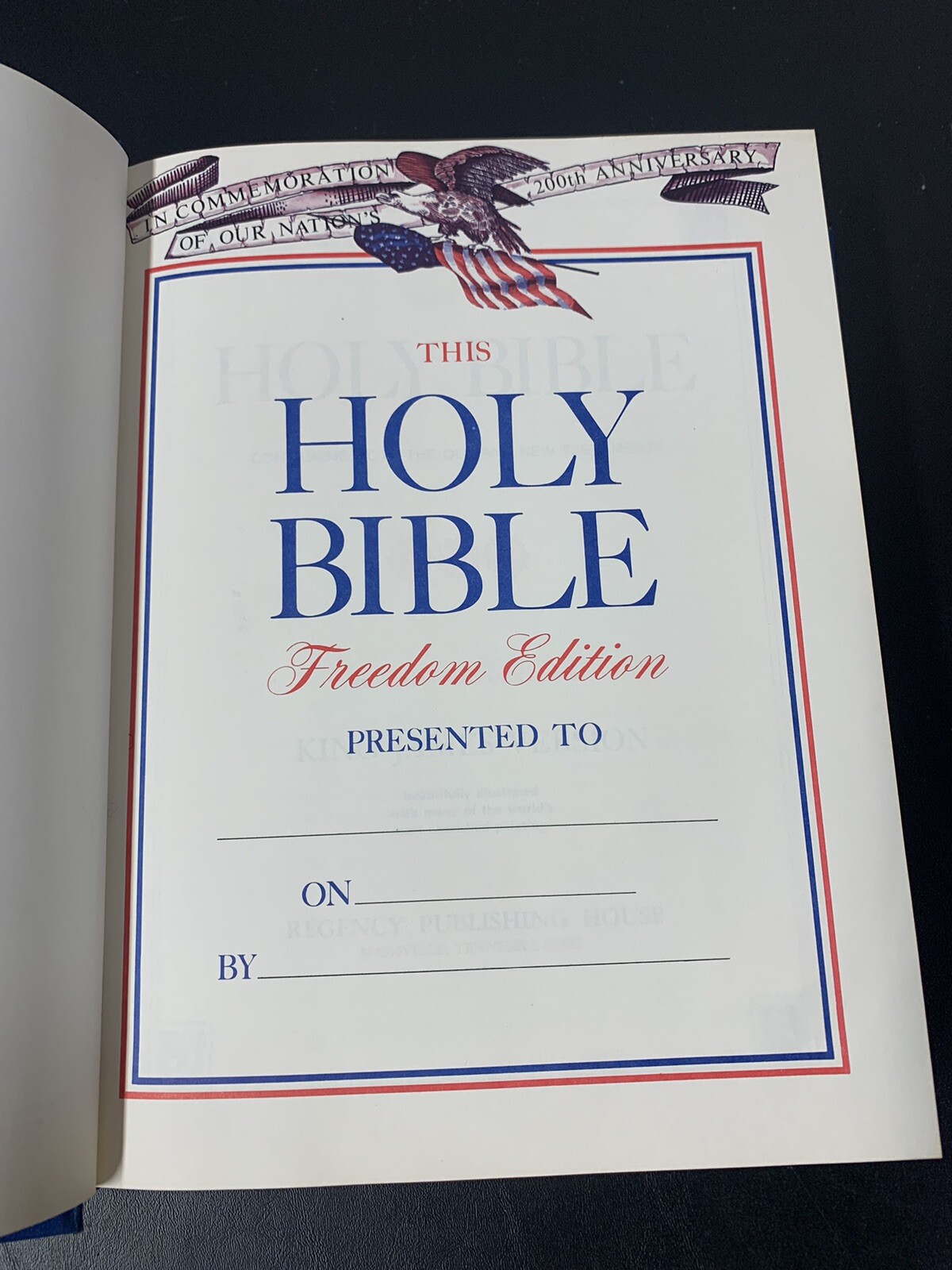 Holy Bible KJV Freedom Edition Regency Red Letter Illustrated Spirit Of Liberty