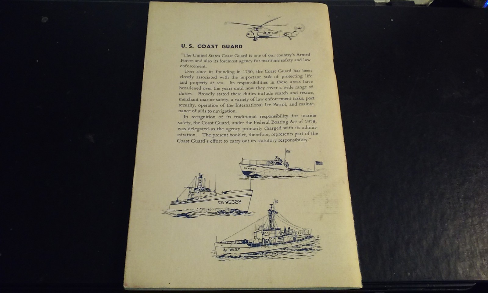Recreational Boating Guide United States Coast Guard 1960 CG-340 76-Pages Illust