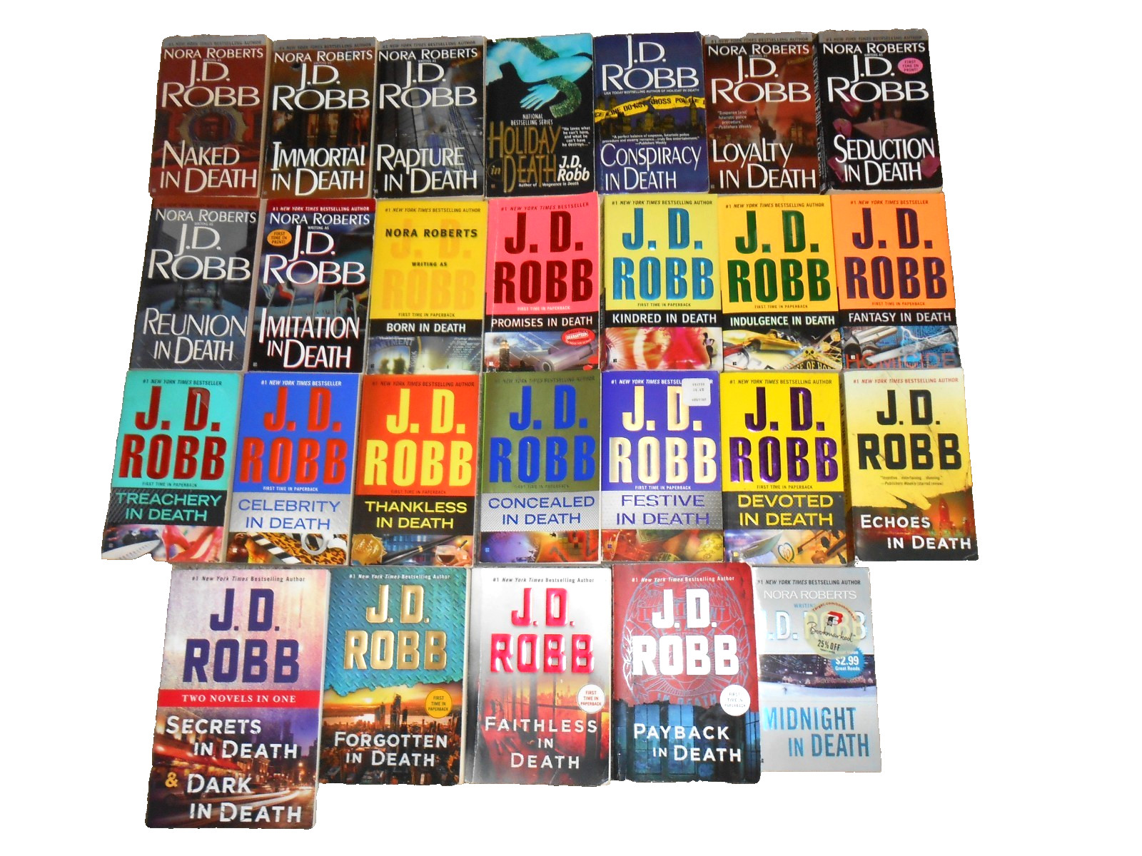 J.D. Robb (Nora Roberts) Lot of 26 IN DEATH Series (1 2-in-1) – PB GC