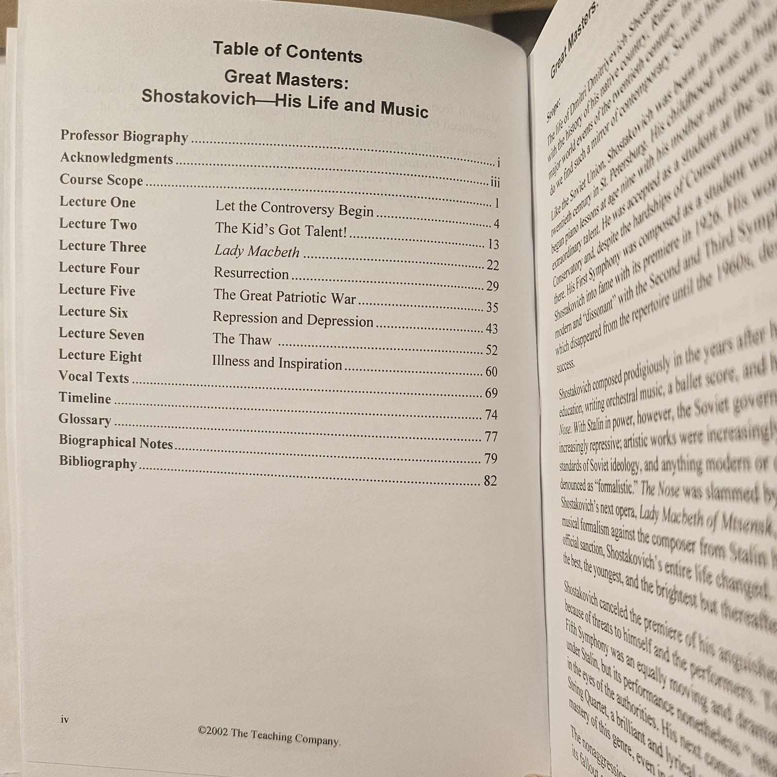 Shostakovich : His Life And Music – The Great Courses Replacement Guide Book