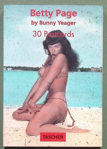 Betty Page by Bunny Yeager 30 Postcards Book (Complete Set) + 10 „trading cards“