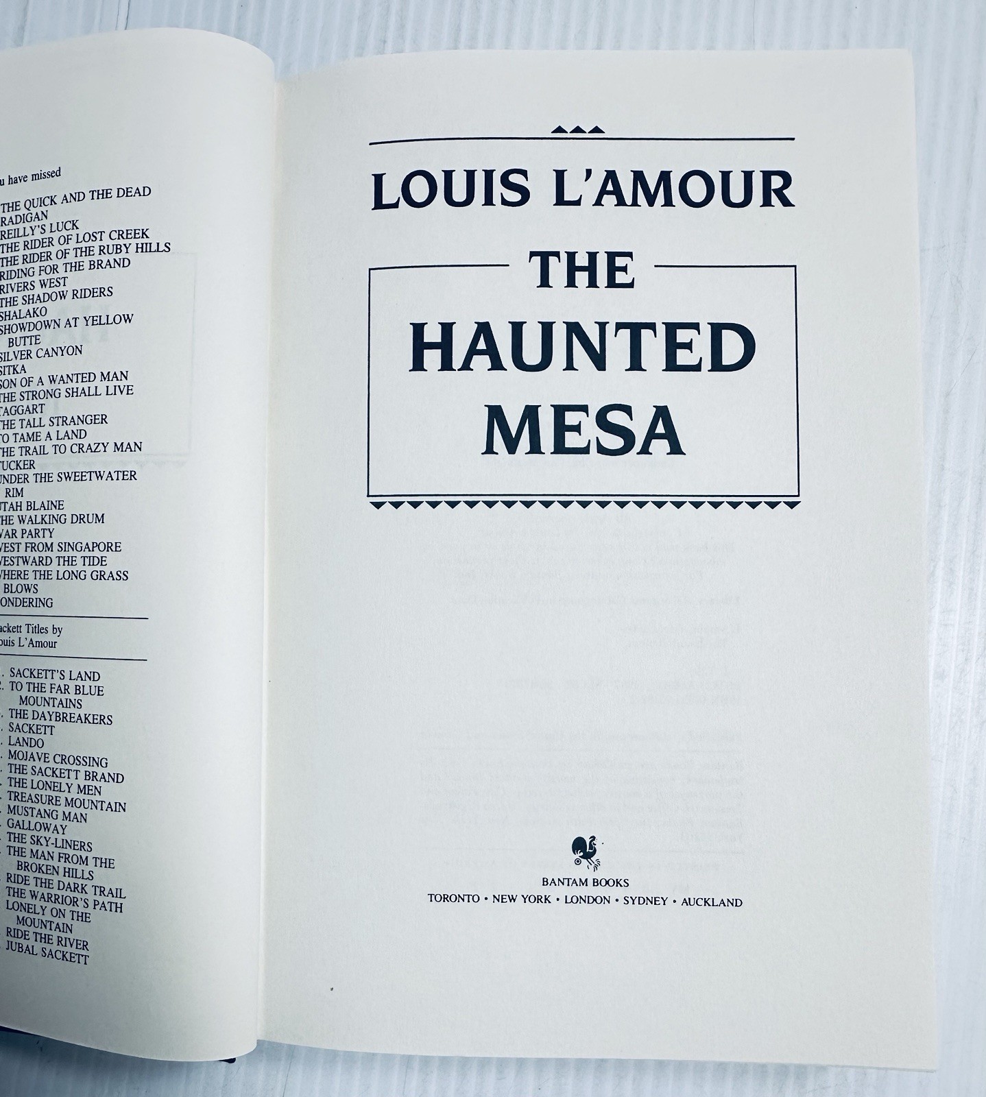 Louis LAmour The Haunted Mesa 1987 First Edition Hardcover Western Adventure