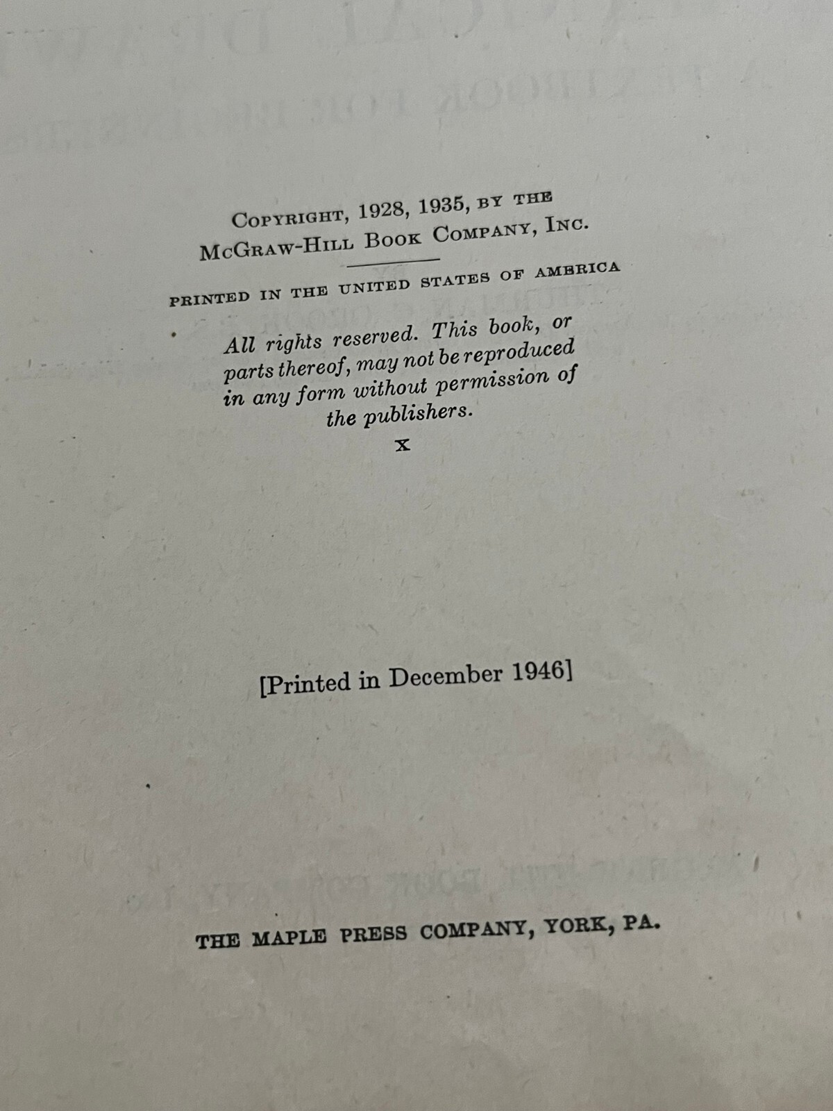 SIMPLIFIED MECHANICAL DRAWING Thurman Crook 1946 Reprint