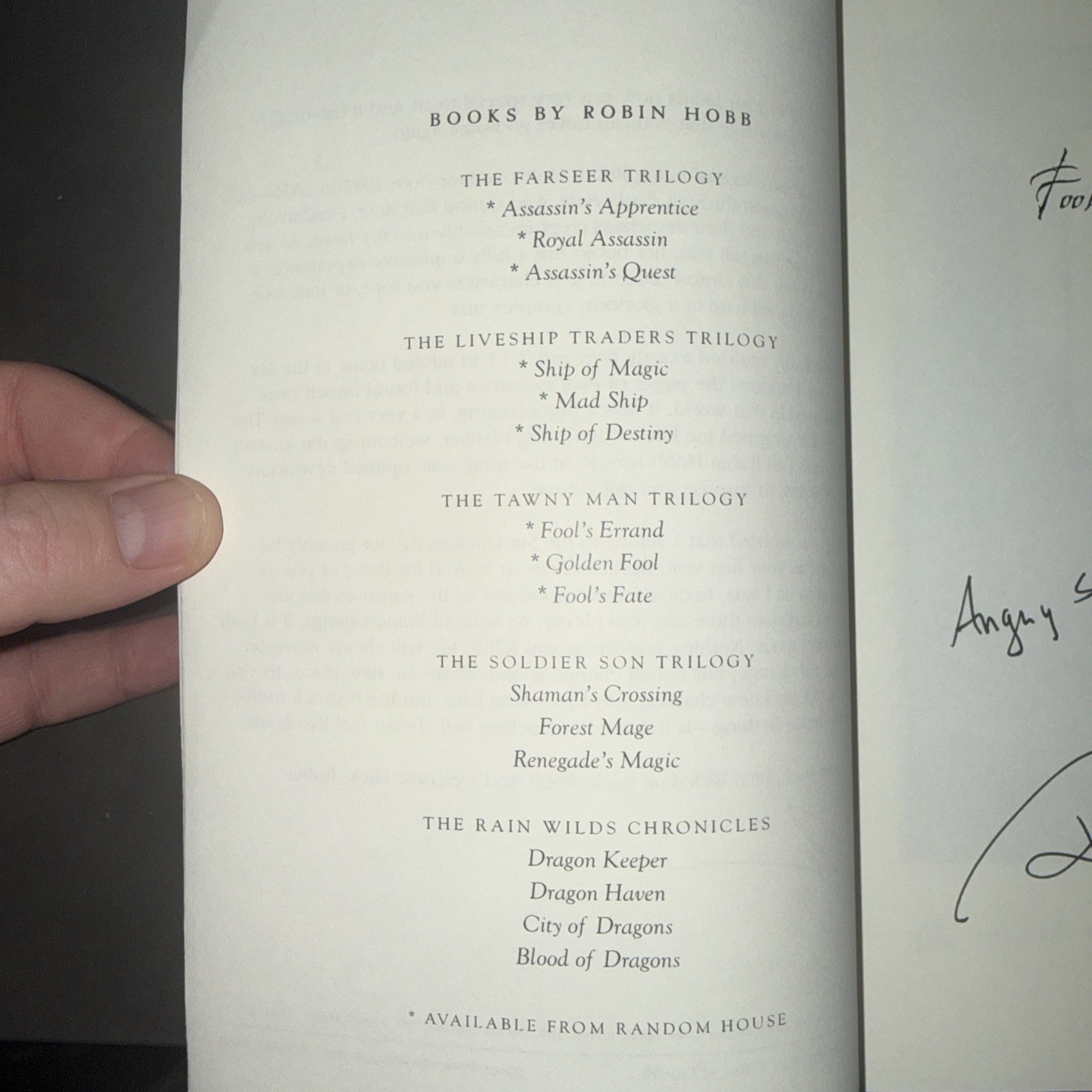 Robin Hobb Advanced Reader’s Edition Fool’s Assassin